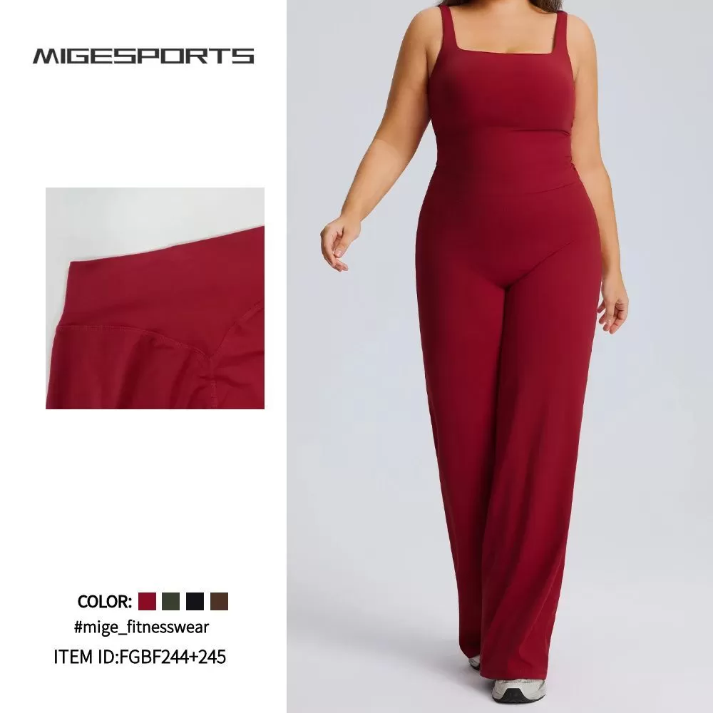 Plus Size Womens Yoga Clothing Quick Dry Pilates Running  Sports 2 Piece Suit Yoga Set Gym Fitness Sets for Women FGBF244+245