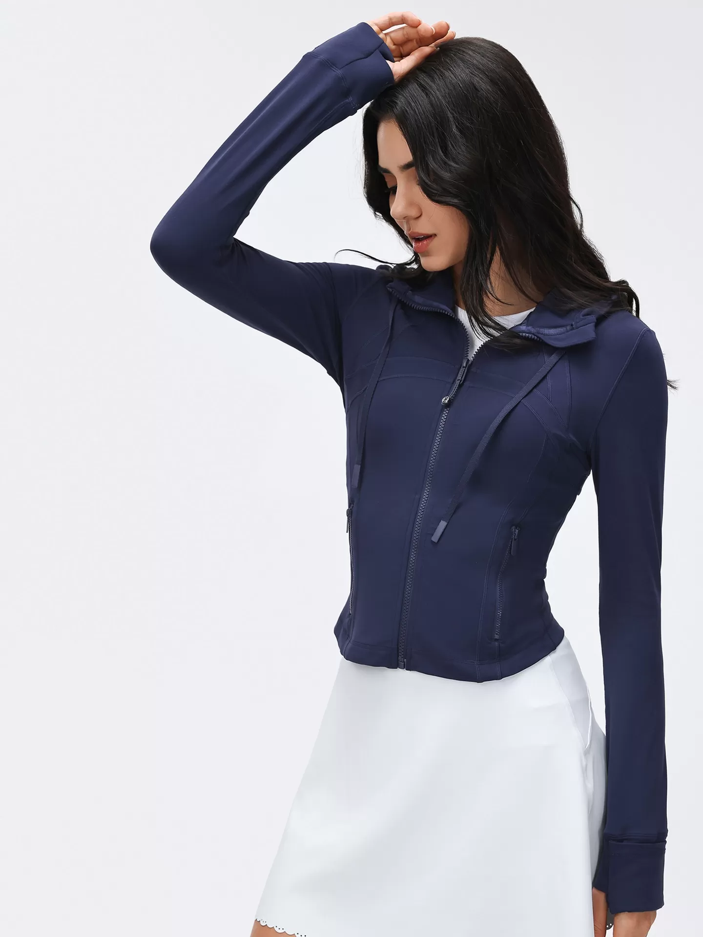 Long Sleeve Sports Jacket Hooded Gym Clothes Running Fitness Wear Workout Tops  Sports Zipper Long Jackets FGBD25180