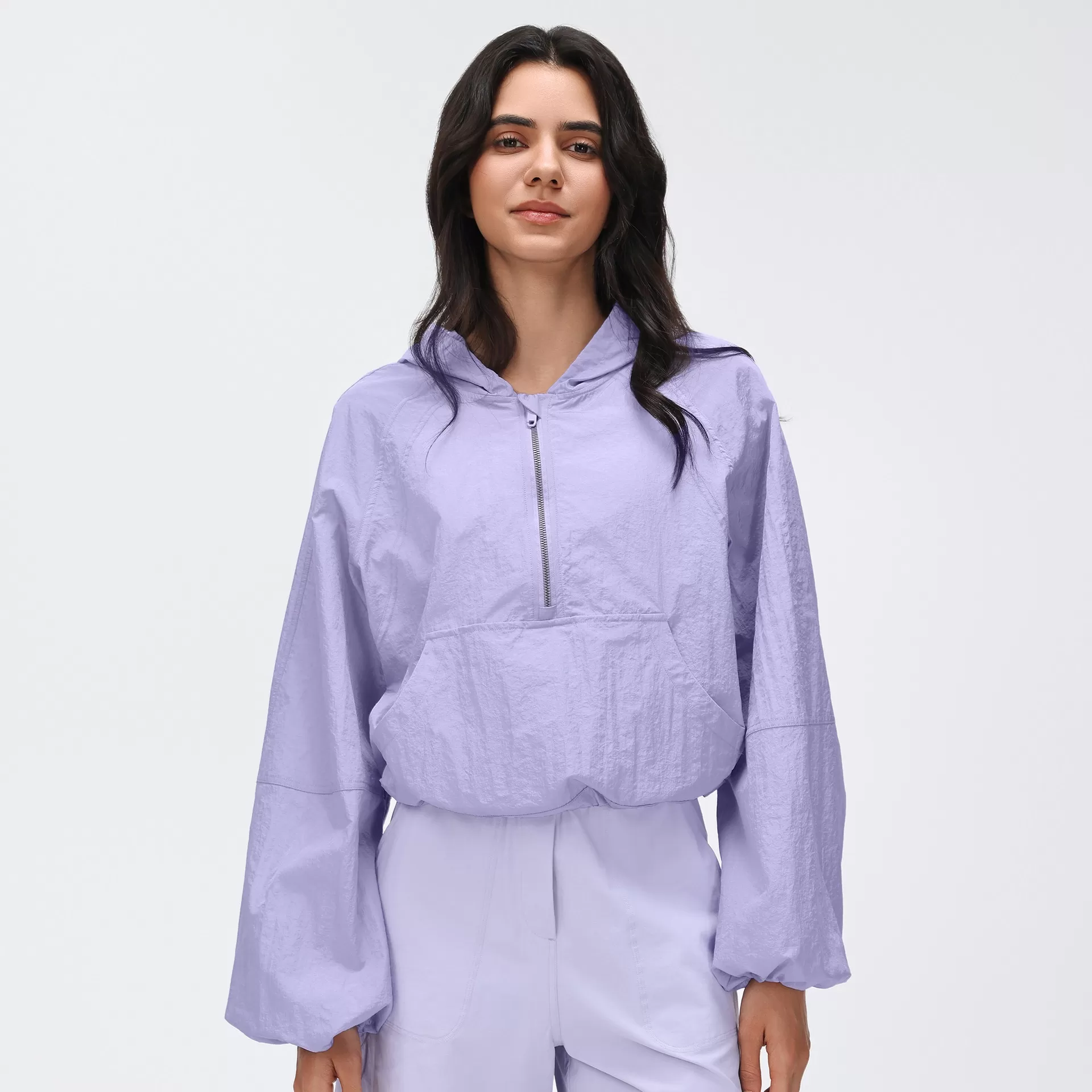 Women Outdoor Lightweight Breathable Quick Drying Half Zip Cropped Hoodies Womens Quarter Zip Pullover Tops FGBD26004