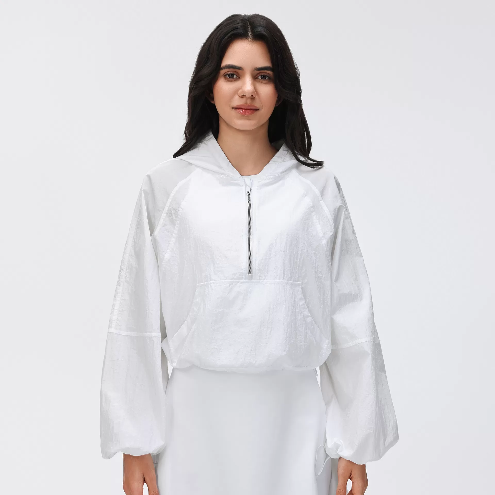 Women Outdoor Lightweight Breathable Quick Drying Half Zip Cropped Hoodies Womens Quarter Zip Pullover Tops FGBD26004