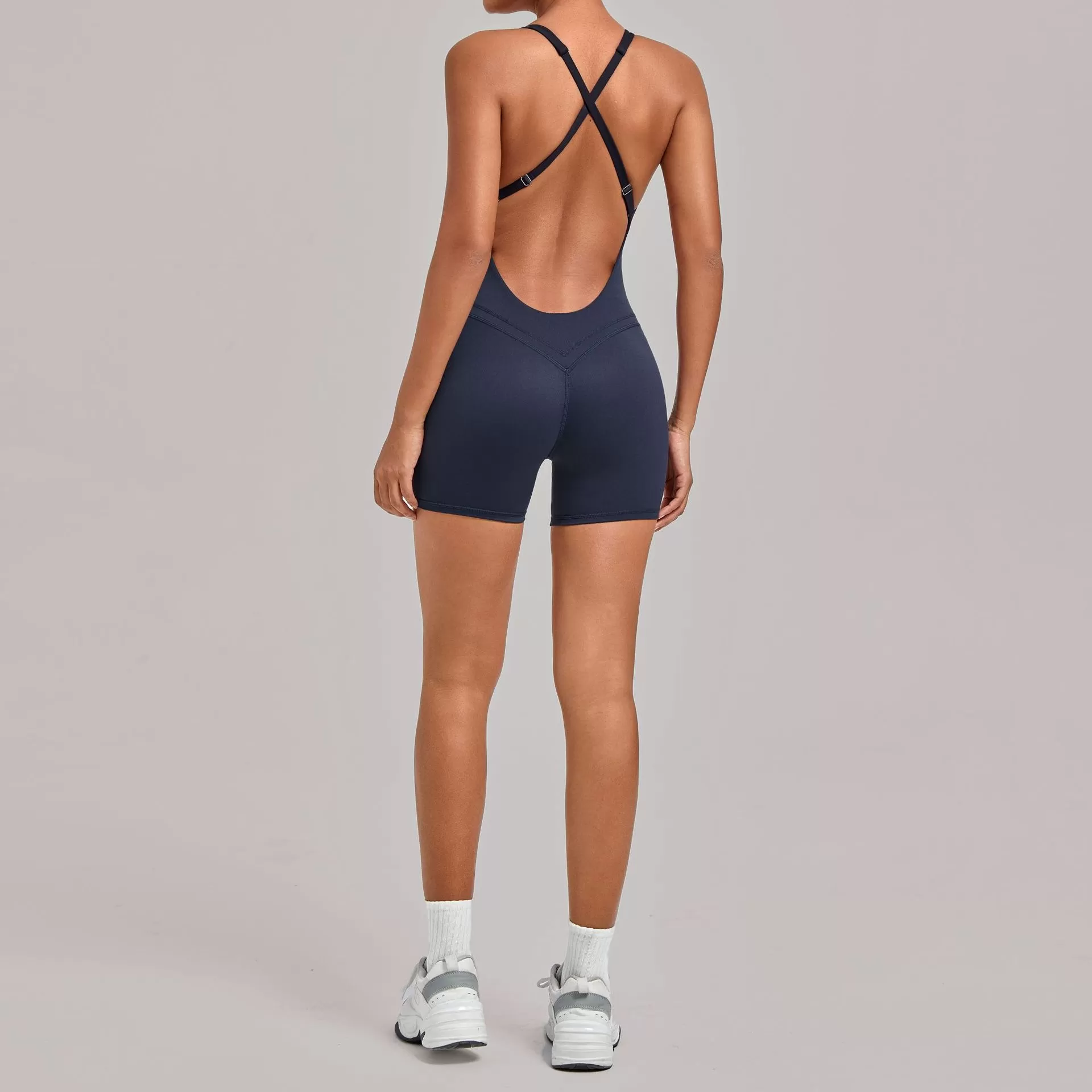 Women Backless Tight Sports Bodysuit Unitard Workout Gym Fitness Jumpsuits One Piece Yoga Jumpsuit FGB2533