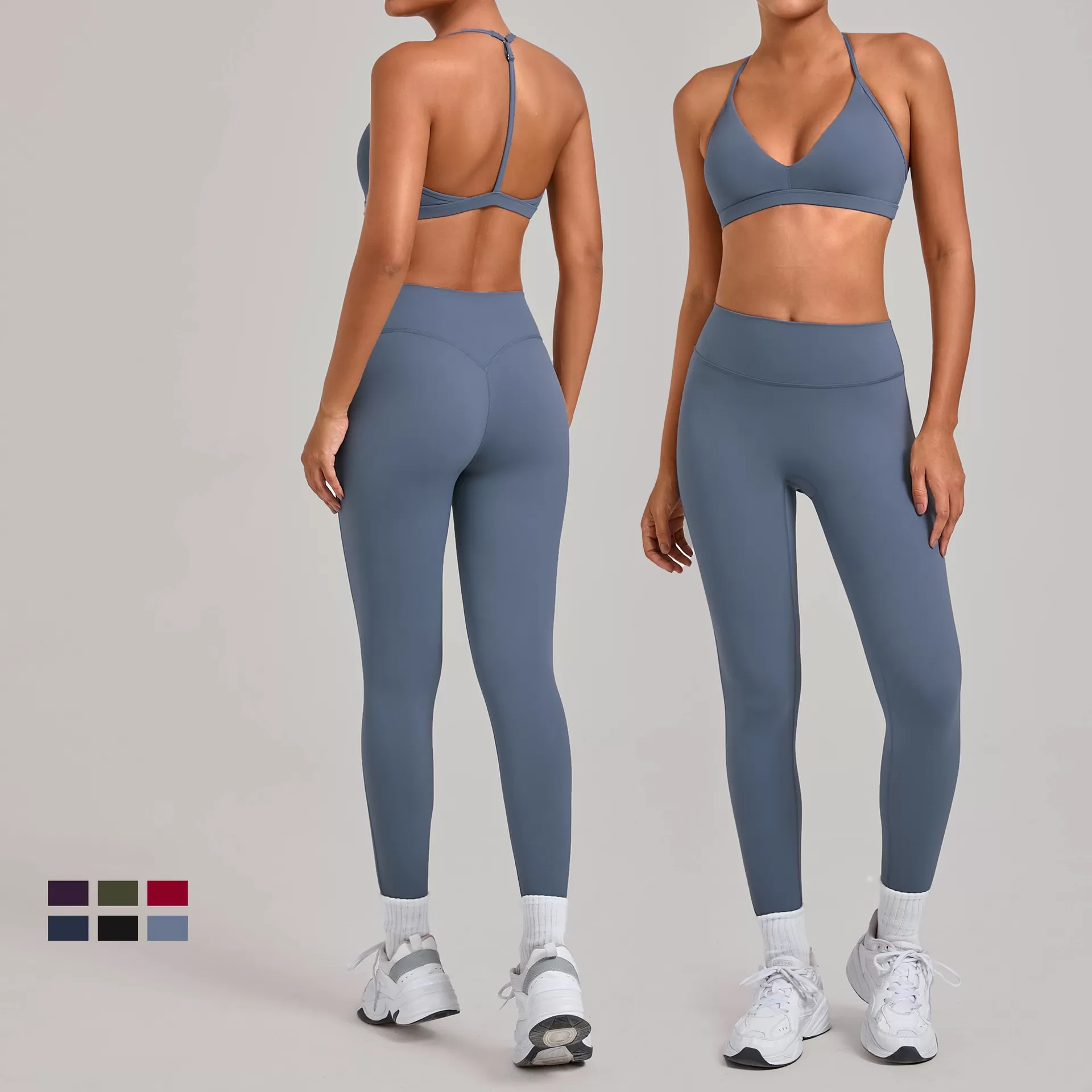 2 Piece Fitness Clothing Sportswear Gym Leggings Activewear Bra Women Workout Yoga Wear Sets FGB2713+86600