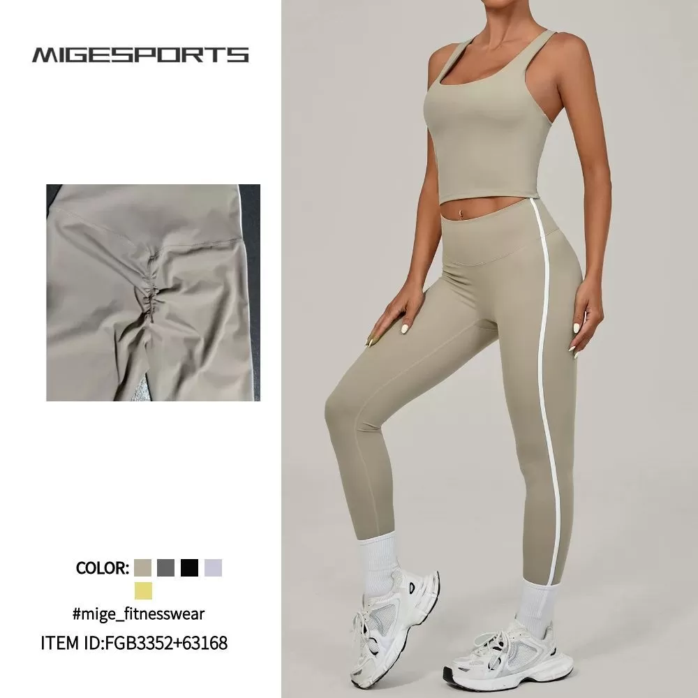 Fitness Clothing Sportswear Gym Leggings Activewear Sports Singlets Bra Women Workout Yoga Wear Sets FGB3352+63168