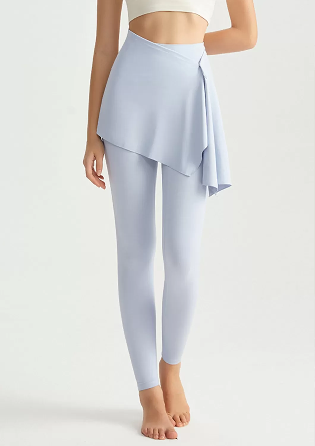 New Workout Leggings Women Sports Wear High Waist Elastic Waistband with Detachable Skirt FGBCK-5101+YPF-5002