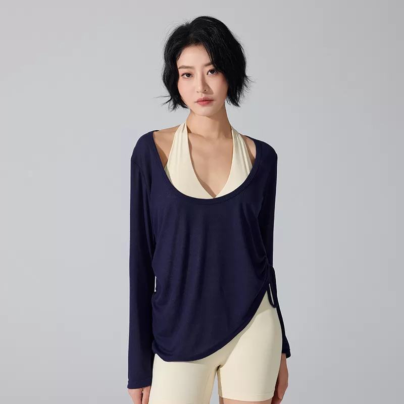 Loose Yoga Clothing Smock Casual Long-Sleeved Fitness Top FGBYC473