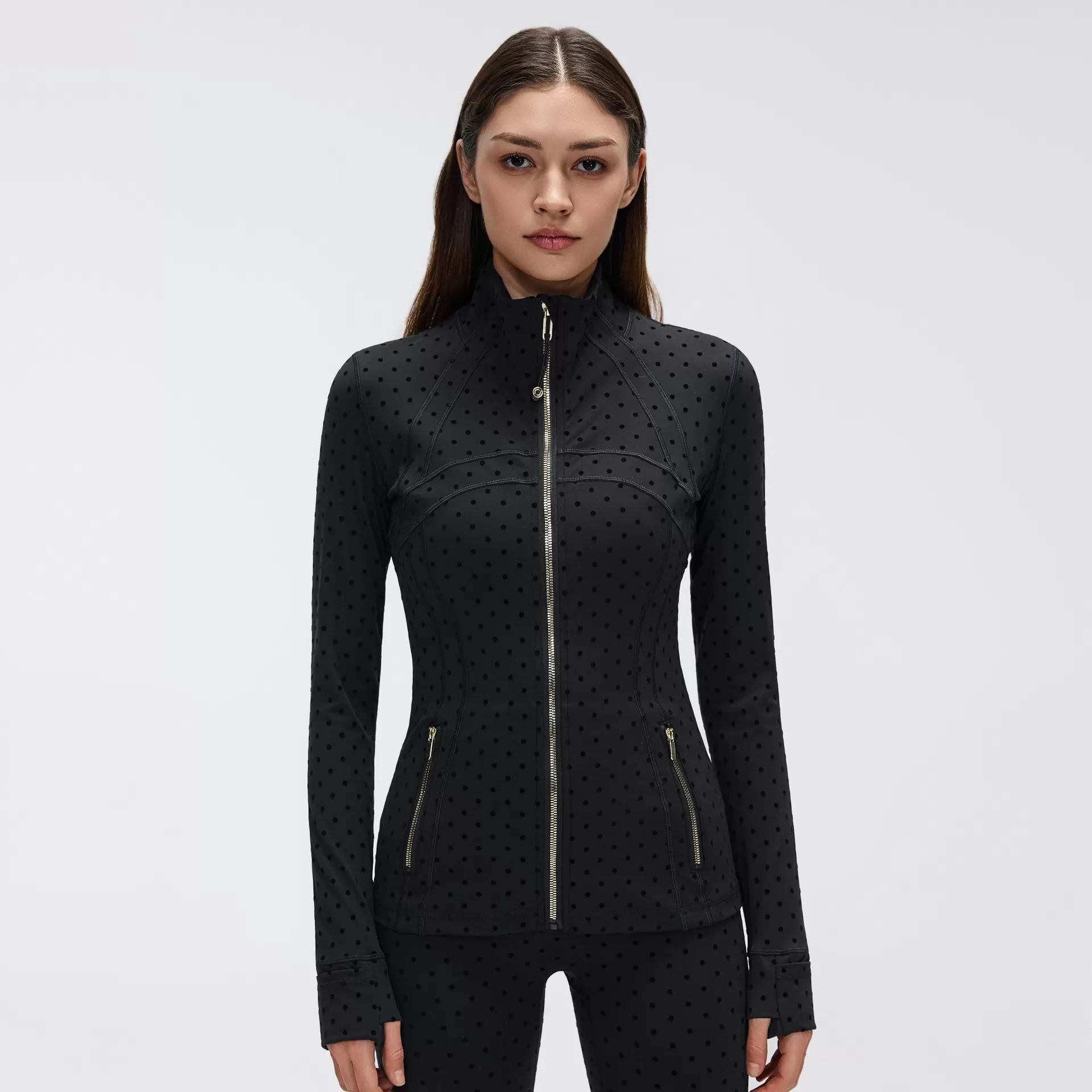 Women's  Soft Women Long Sleeve Gym Training Fitness Outer Wear Jackets Yoga Leggings Set FGBD19108+D25151