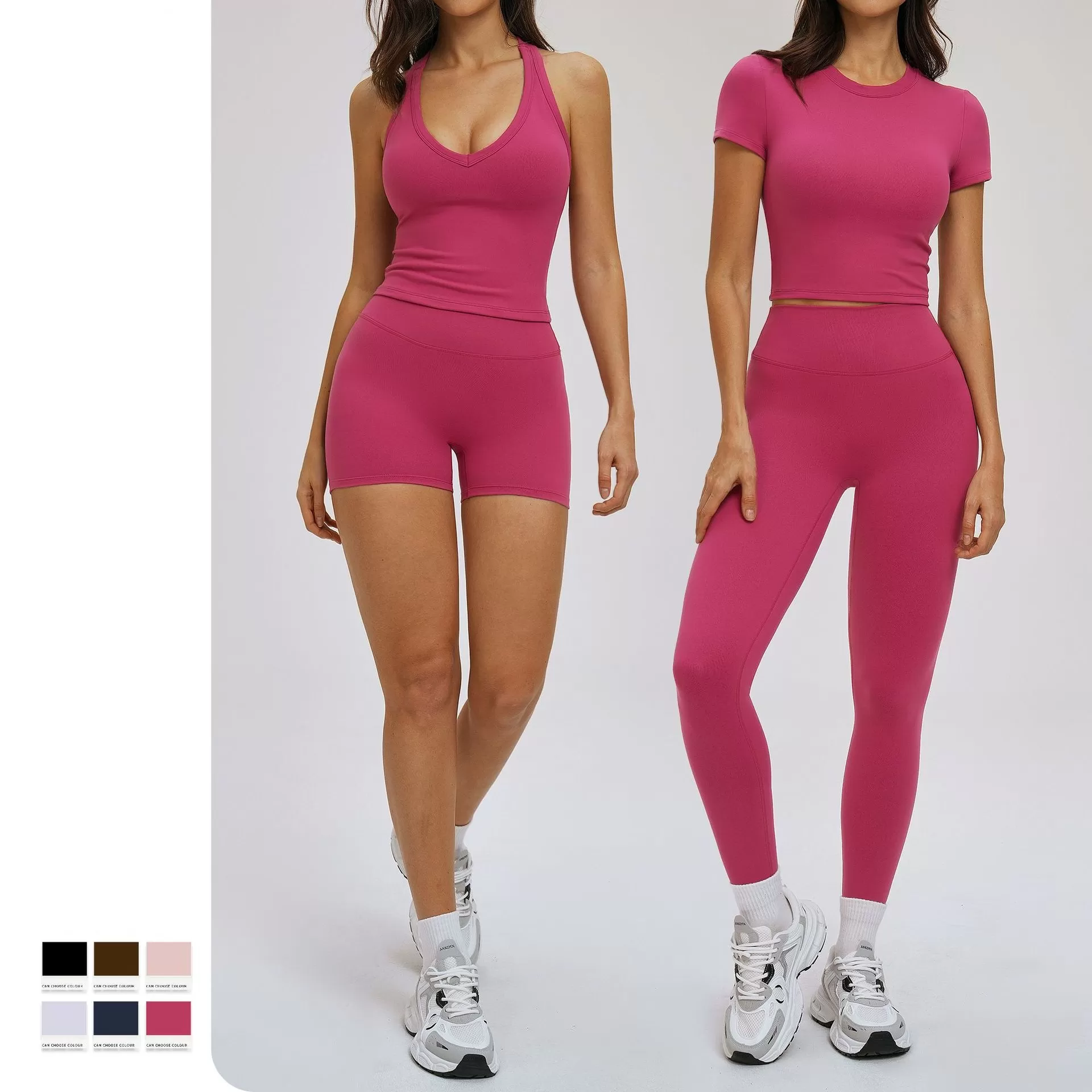 5 Pieces Sports Wear Fitness Gym Yoga Set Women Workout Clothing Sets For Women FGBTZ5087