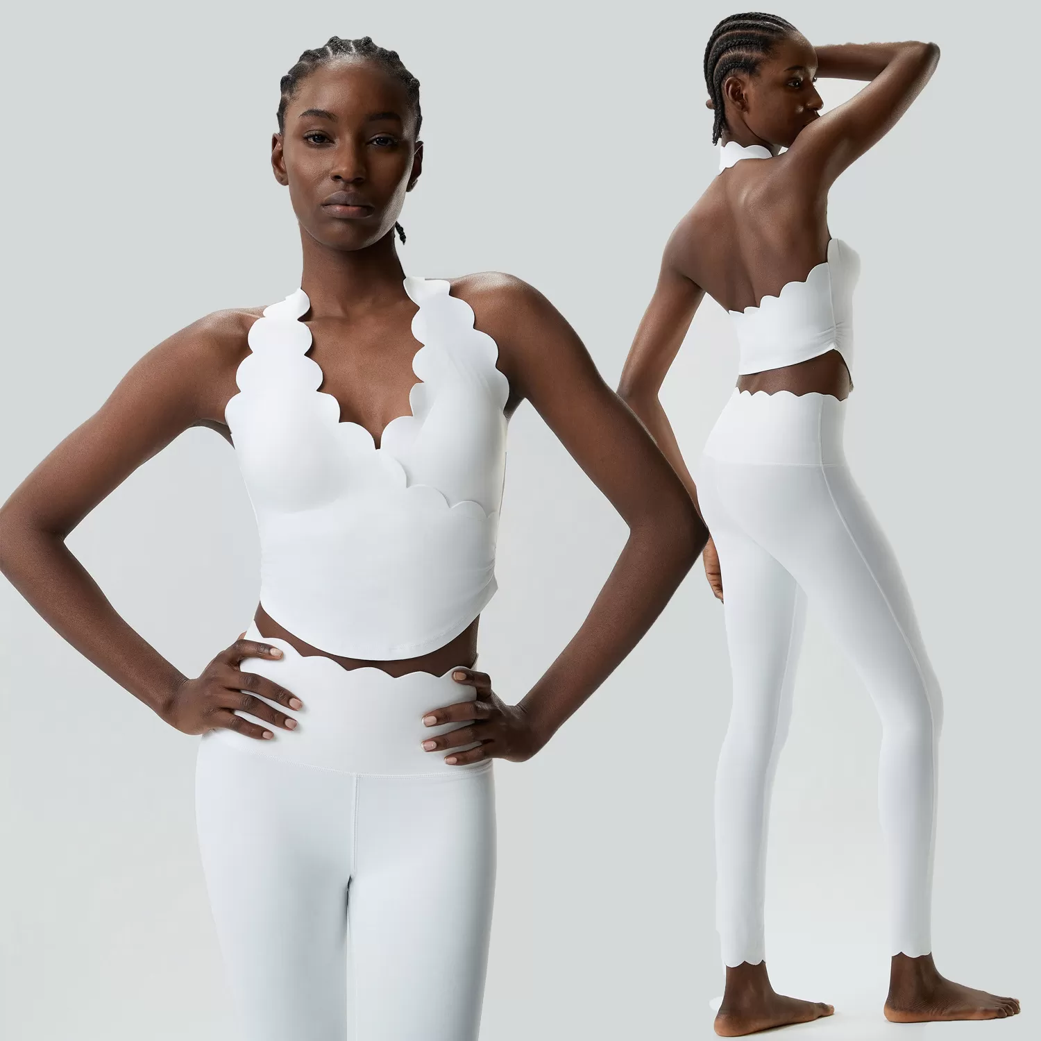 Gym Fitness Wear Solid Color  Two-Piece Yoga Bra and Pants Leggings Set Women FGBYB611+LP447