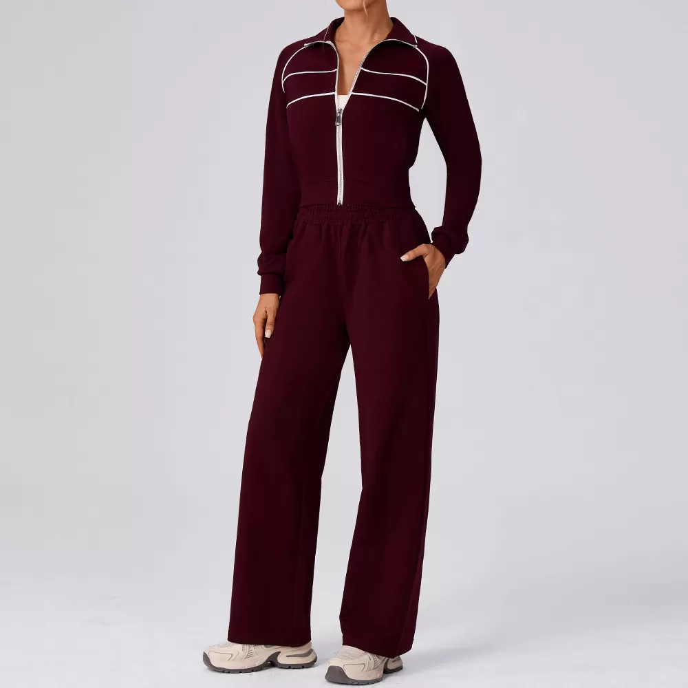 Burgundy jacket+pants