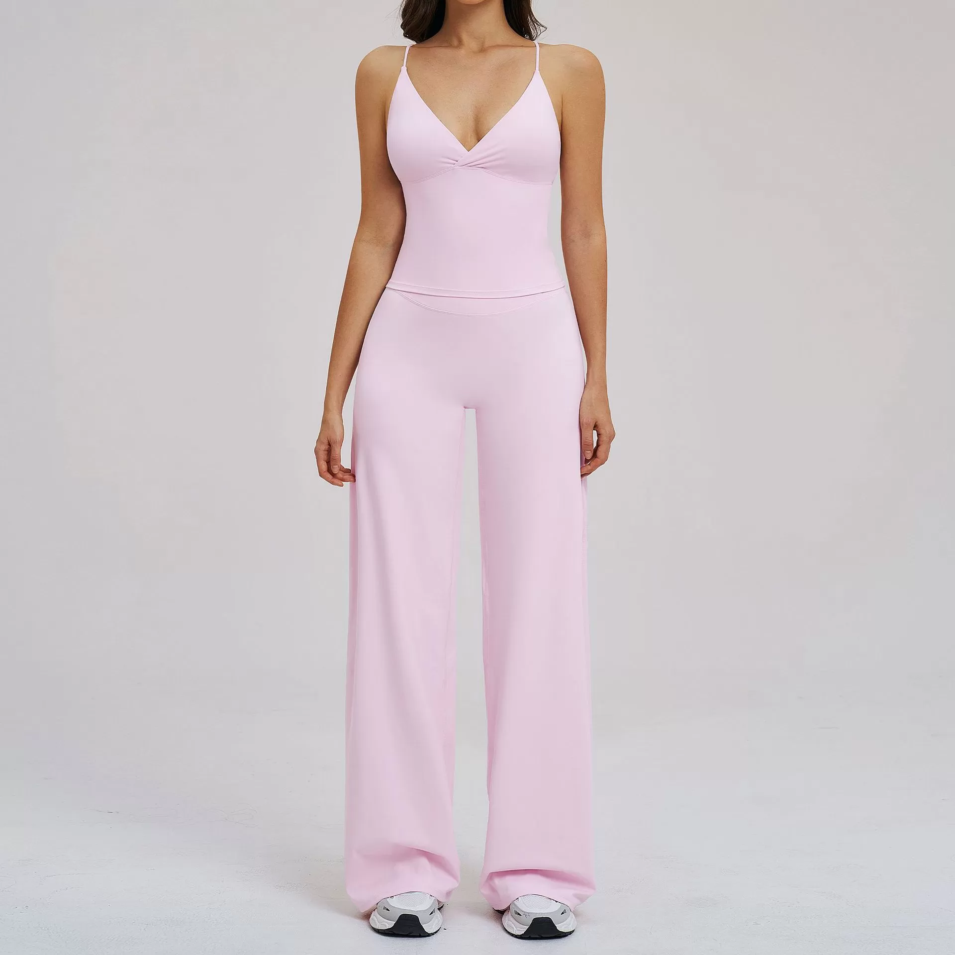 Gym Activewear Sets Nylon and Spandex Gym Clothes Female Fitness WearWide Leg Yoga Sets  FGBTZ5544