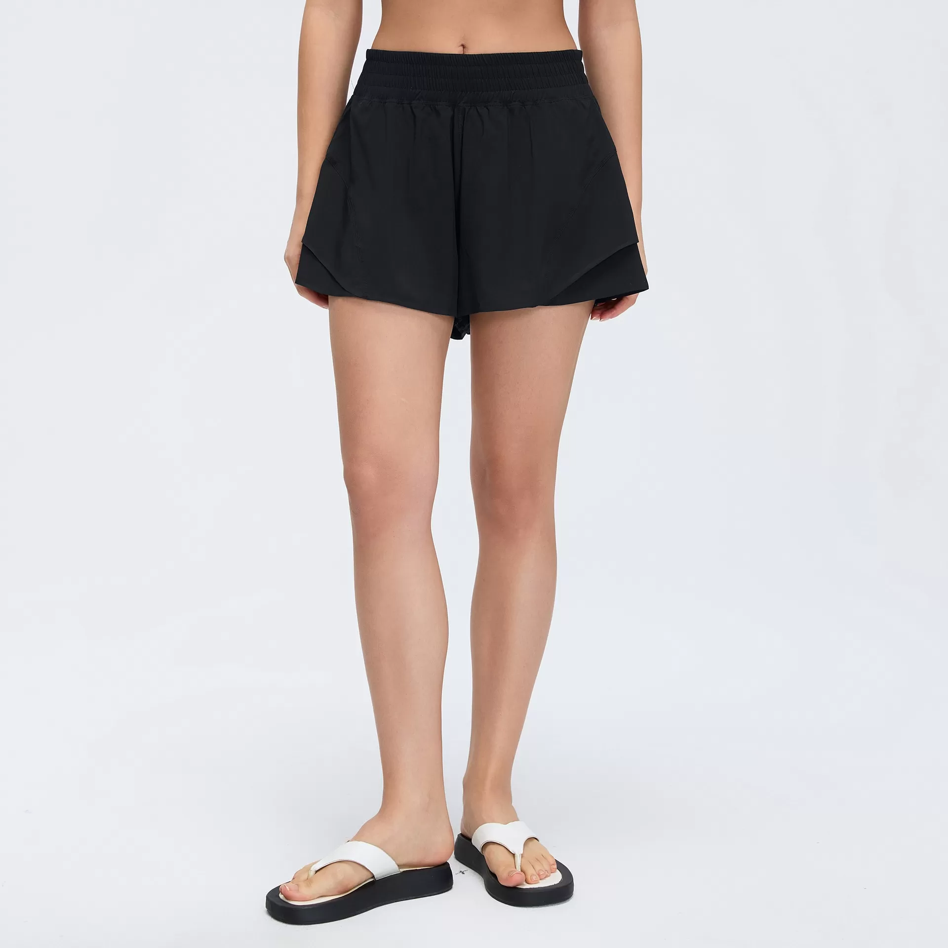 Women's Yoga Shorts Pants Quick Dry Polyester Workout Elastic Waist Women Sport Running Shorts FGBD26011