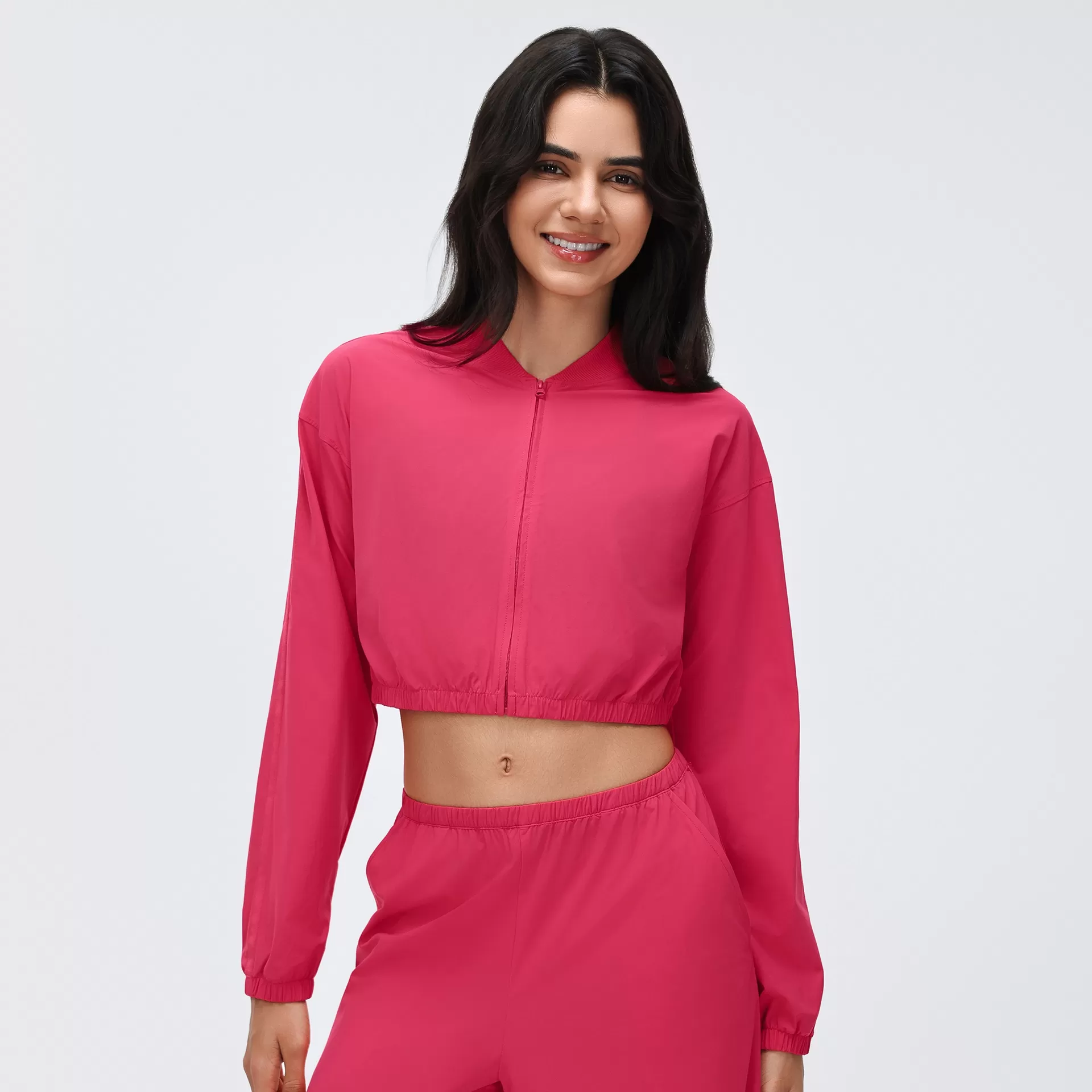 Running Sports Jacket Short Zipper Yoga Jacket Women's Sportswear FGBD26029