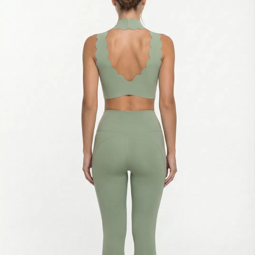 Sports Outfit Leggings and Singlets Yoga Wear Workout Sportswear Gym Fitness Sets for Women FGB8814