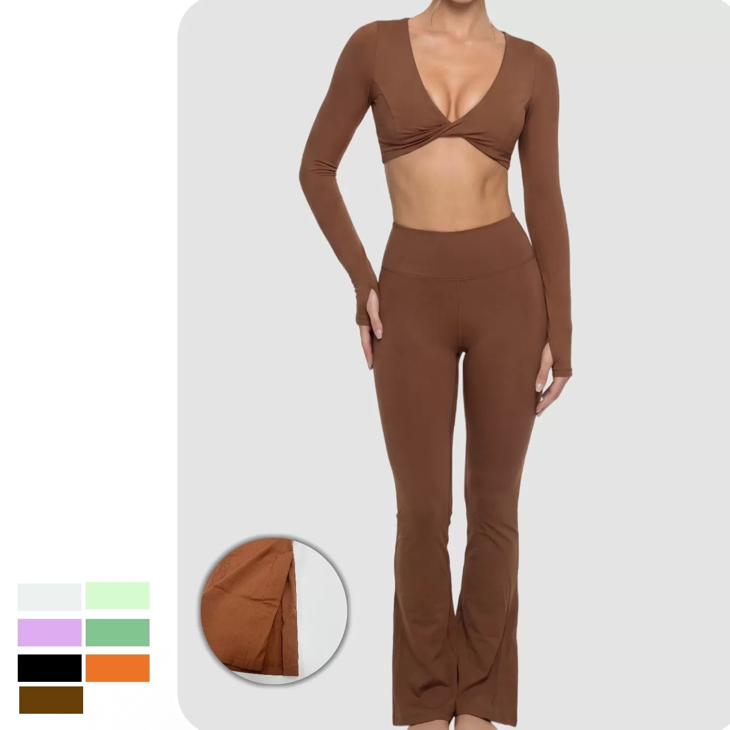 Yoga Sports Wear Long Sleeves Tops Pants Two Pieces Set Ropa Gym Tracksuits Workout Pants Yoga Bras Underwear Womens Clothing FGB8836