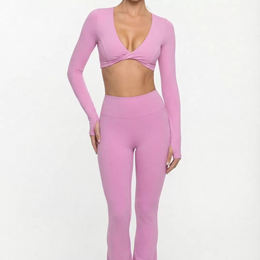 Yoga Sports Wear Long Sleeves Tops Pants Two Pieces Set Ropa Gym Tracksuits Workout Pants Yoga Bras Underwear Womens Clothing FGB8836