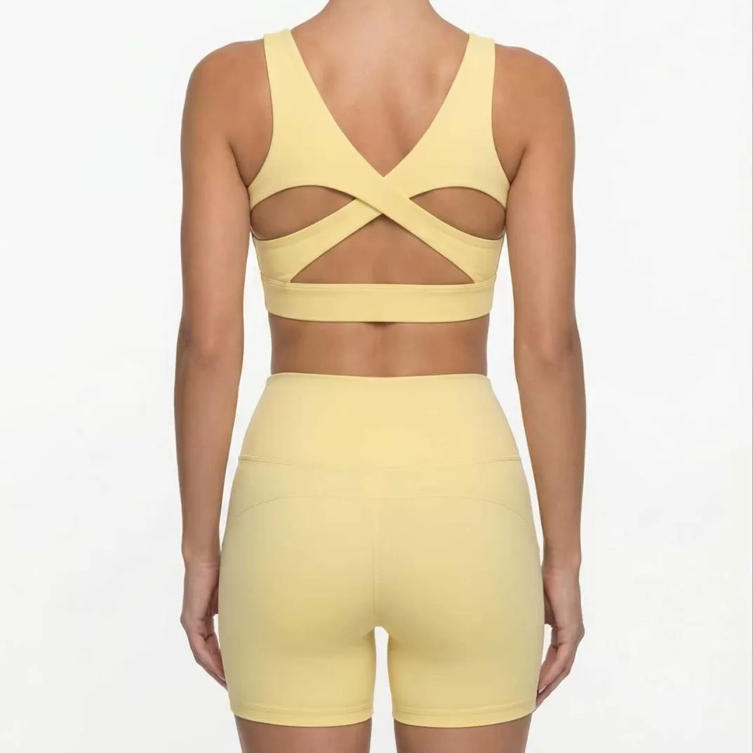 Yoga Sets Fitness Women Women 2 Pieces Short Yoga Set Workout Yoga Short and Singlets Sets for Women FGB25102