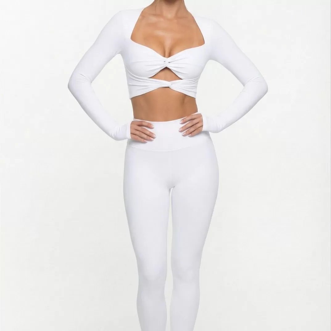 Women's 2-Piece Sport Gym Set Long Sleeves Tops and Leggings for Yoga Workout Fitness and Workout Clothes FGB25113