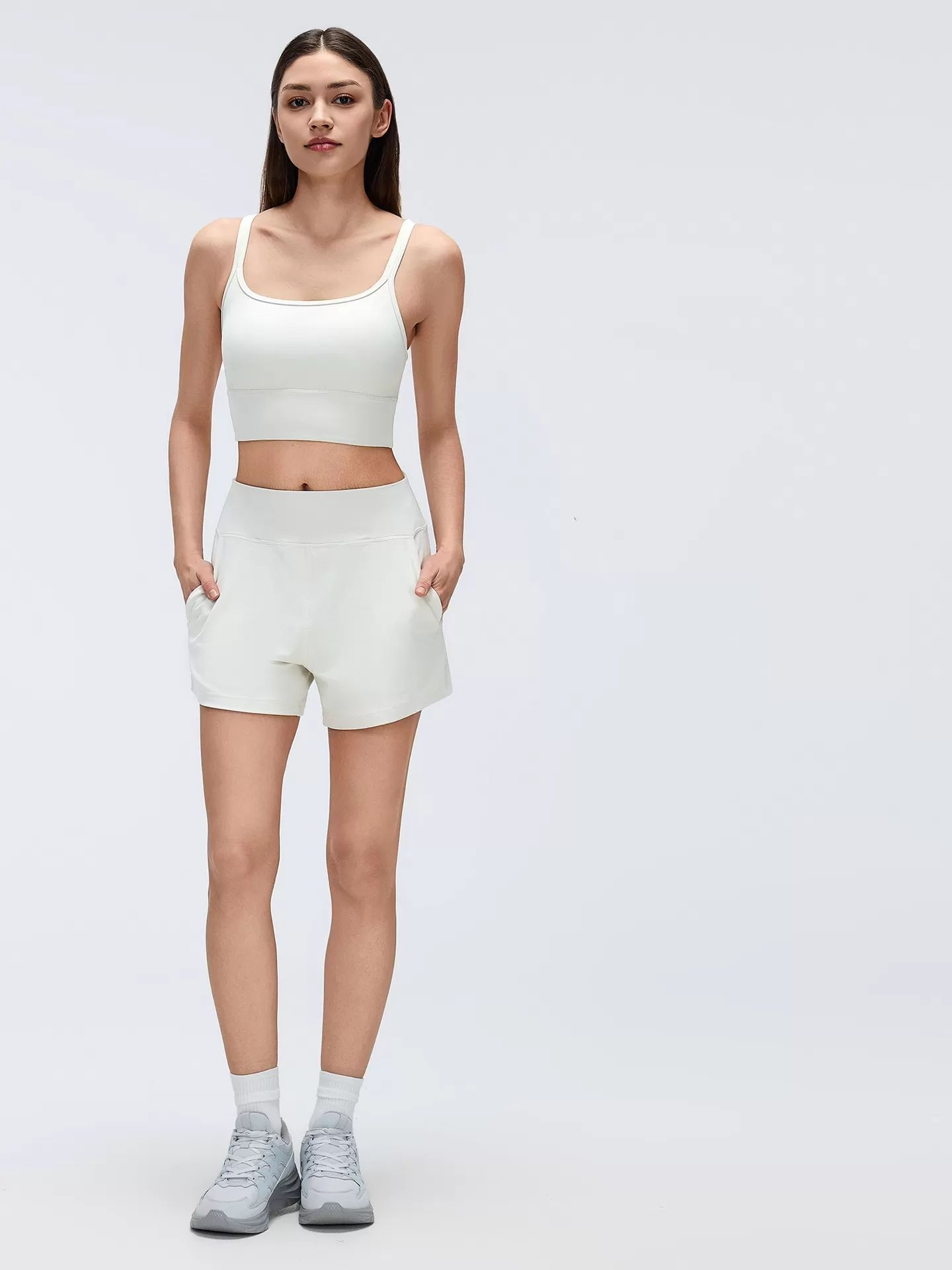 Women's Yoga Shorts Lightweight Sports Outdoor Running Nylon Spandex Shorts FGBD26076