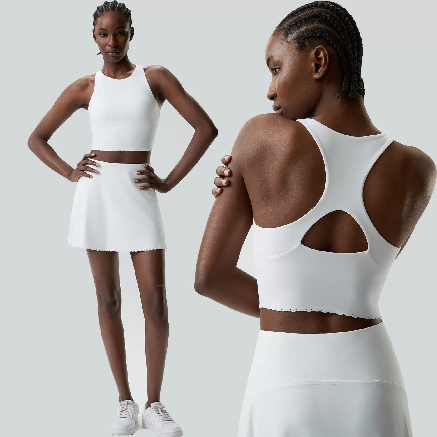 Yoga Women Workout Bra and Skirts Two Piece Fitness Yoga Outfit Sport Set Women FGBYB607+SP622