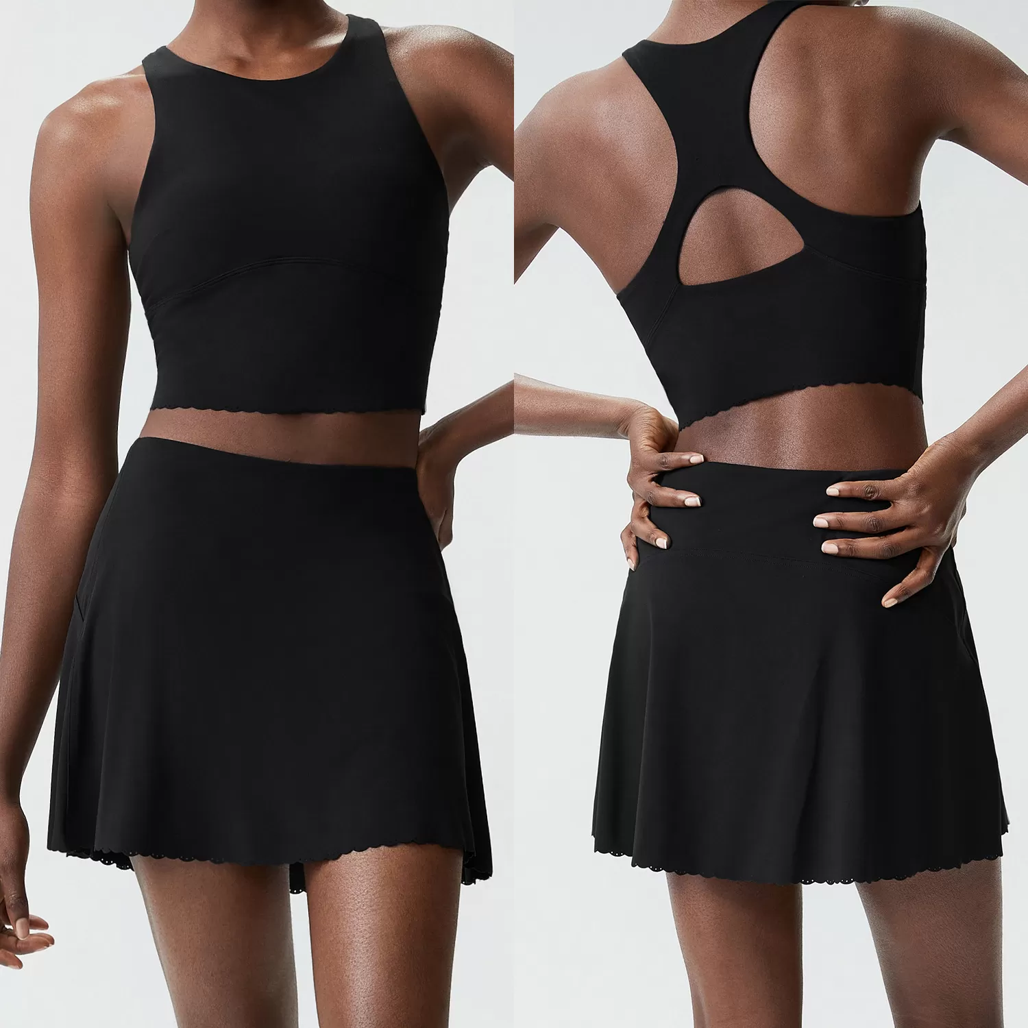 Yoga Women Workout Bra and Skirts Two Piece Fitness Yoga Outfit Sport Set Women FGBYB607+SP622