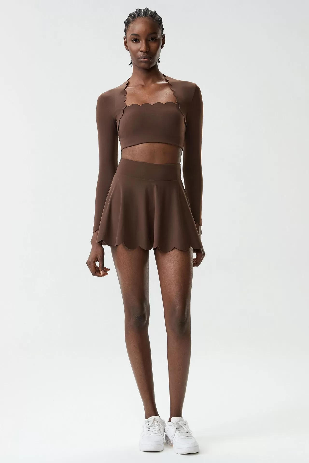 Coffee  long sleeves-1+skirts