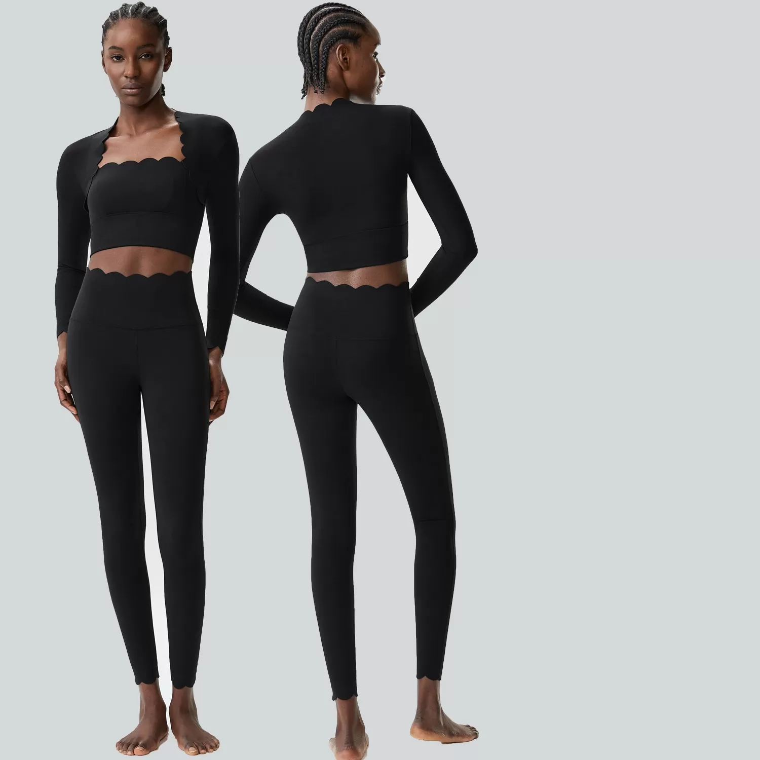 Long Sleeve 3 Piece Yoga Set 4 Way Stretchable Gym Fitness 3 Piece Yoga Sets for Women FGBYB609/YB602+LP447