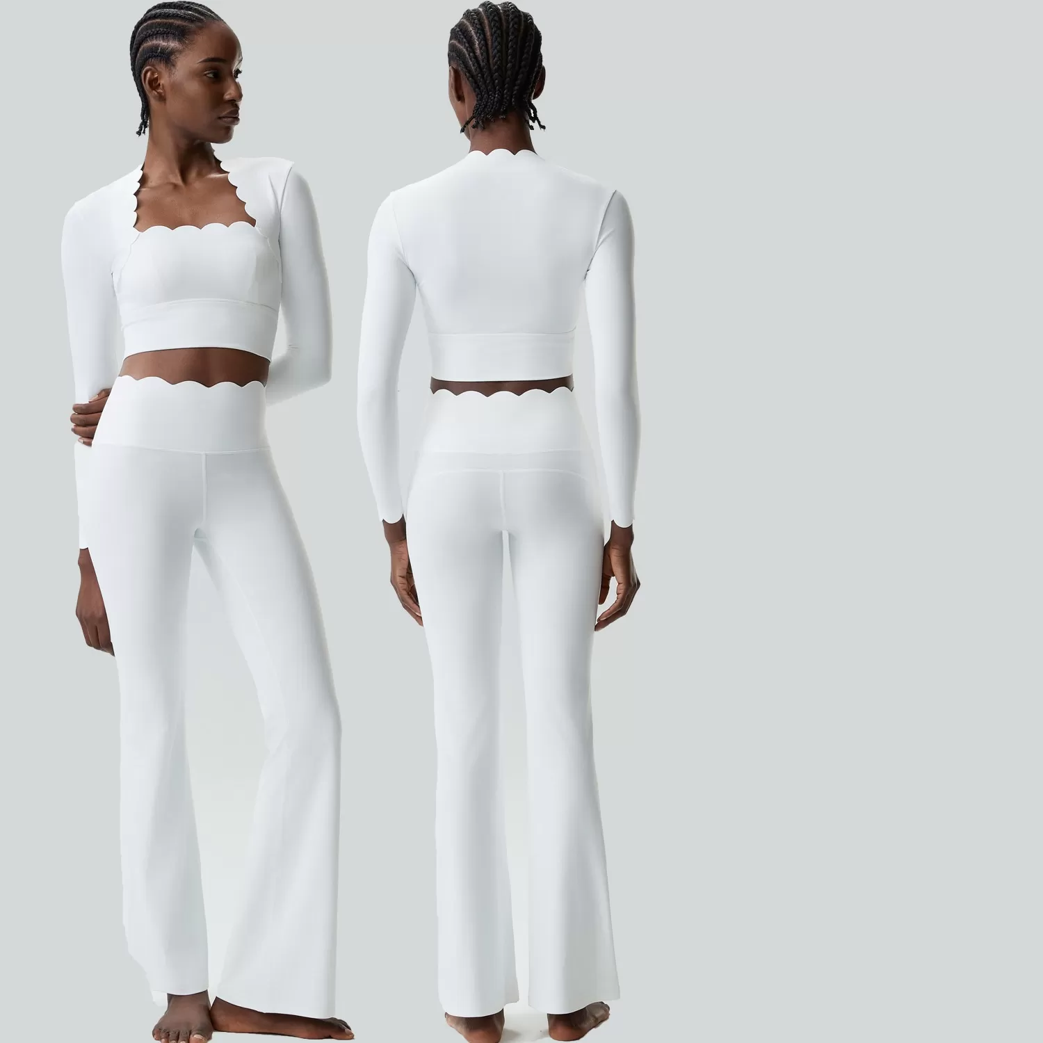 Women Running Tracksuit Long Sleeve Gym Fitness Clothes Workout Top High Waist Yoga Pants Set for Women FGBYB609/YB602+LP641