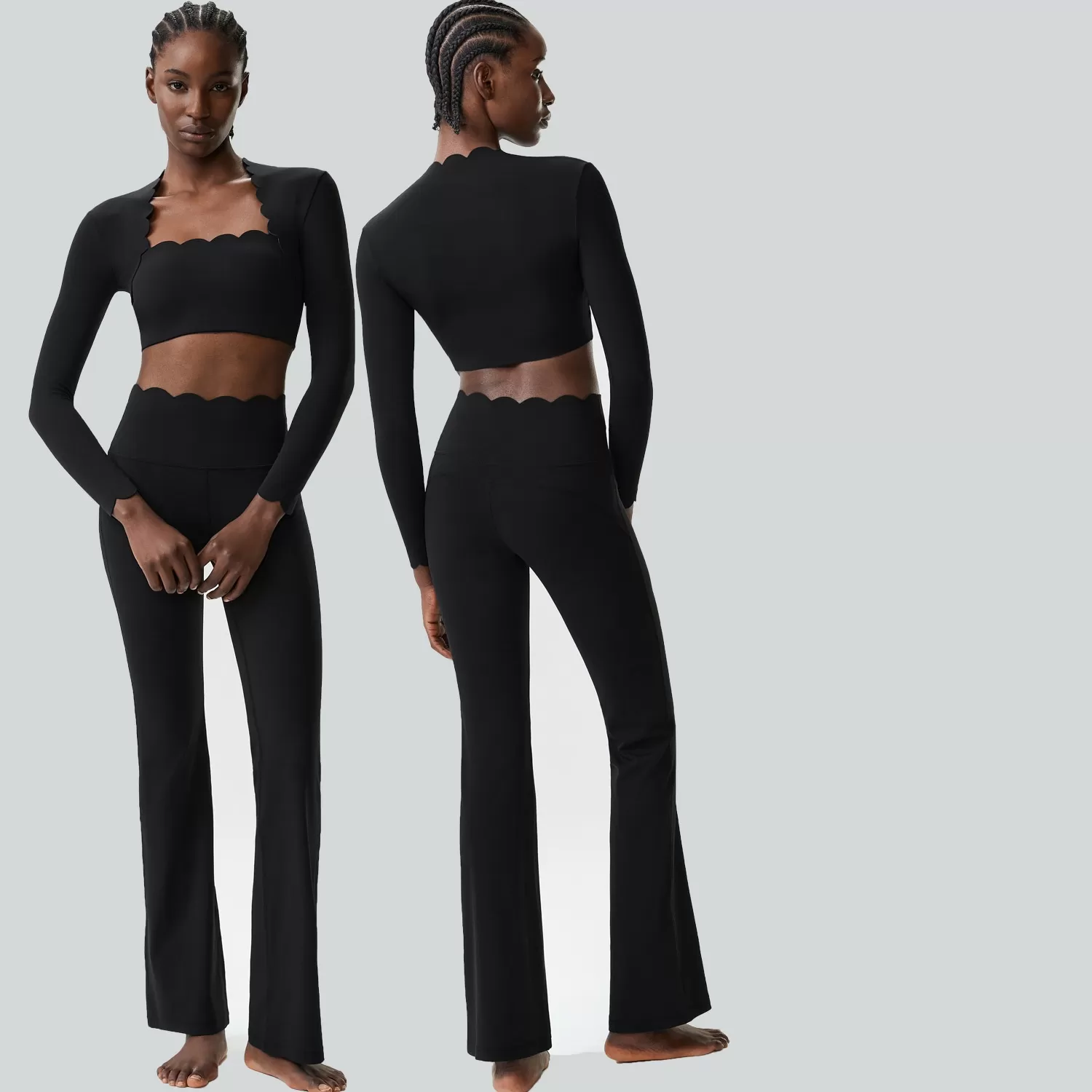 Women Running Tracksuit Long Sleeve Gym Fitness Clothes Workout Top High Waist Yoga Pants Set for Women FGBYB609/YB602+LP641