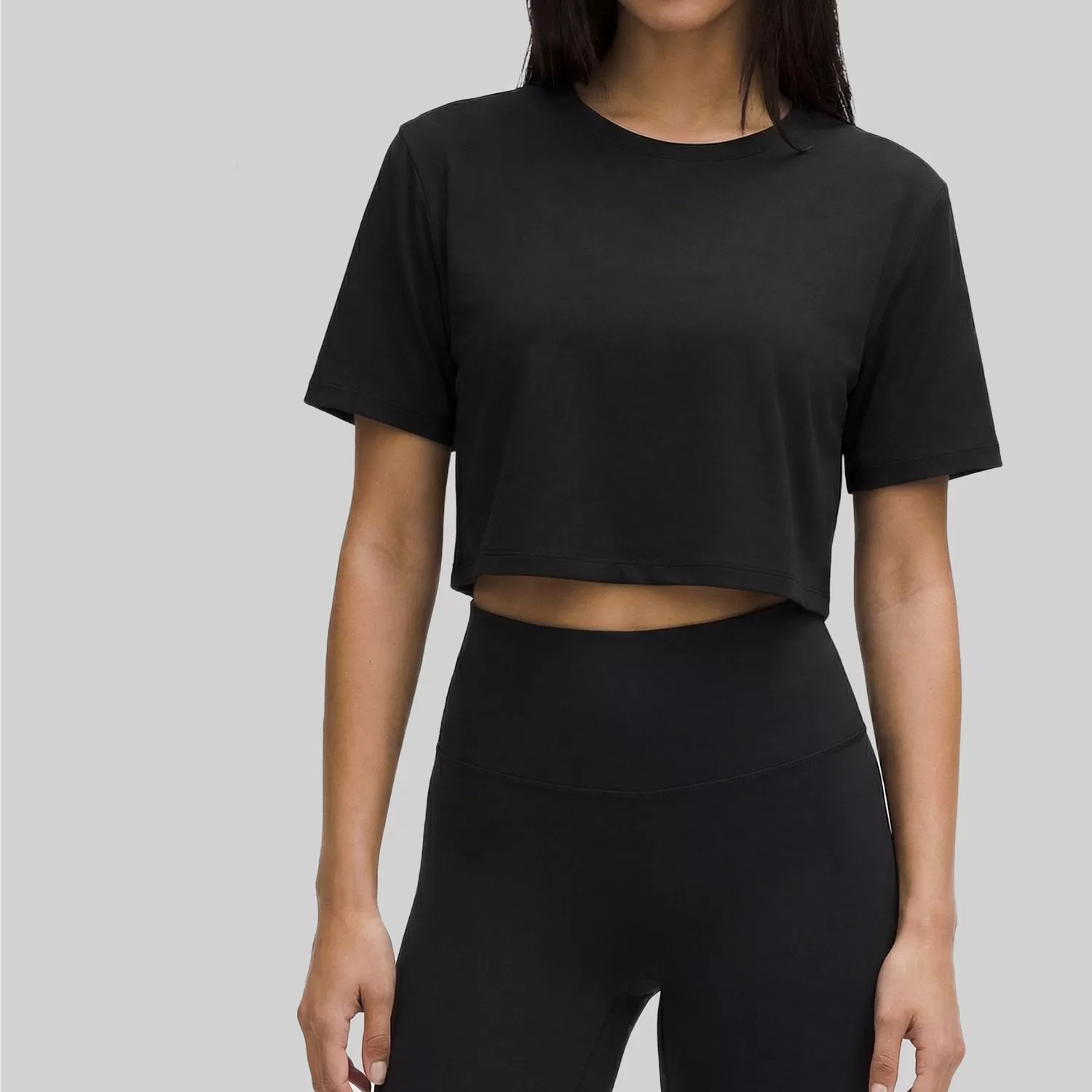 Black short sleeves tops