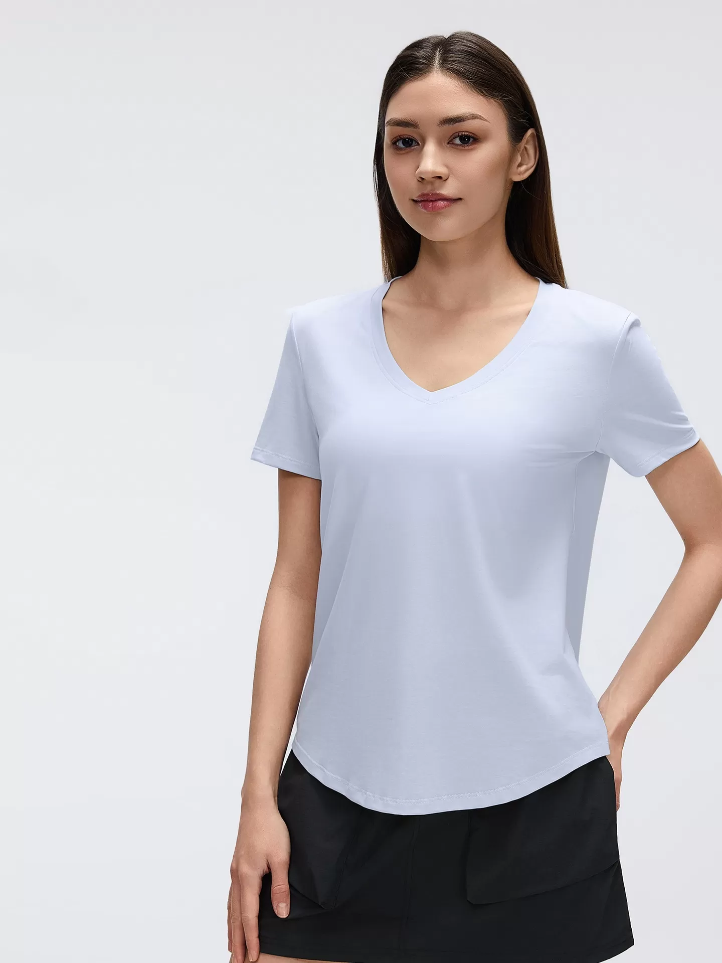 Breathable Quick Drying Loose Fitting Sports Top Versatile Slim Fit Solid Color Fitness Women's Sports Short Sleeves FGBD26087