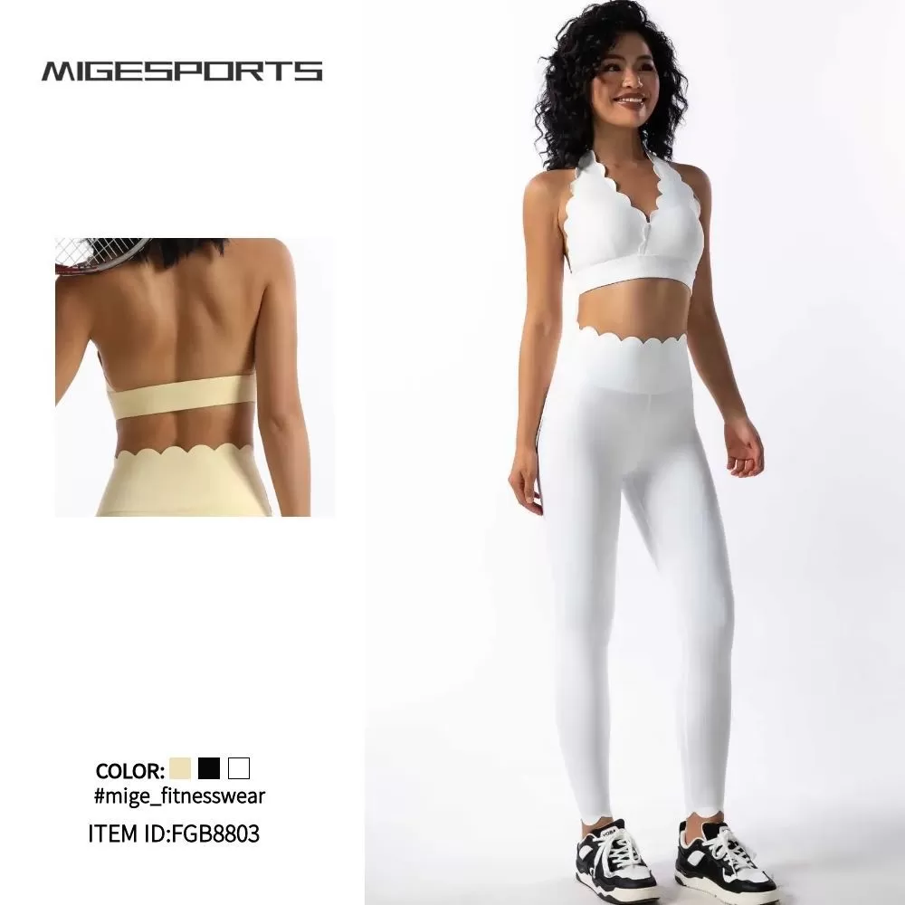 Women's Backless Gym Suit Fitness Sports Wear 3 Piece Sets High Elastic Breathable Yoga 2 Piece Set for Women FGB8803