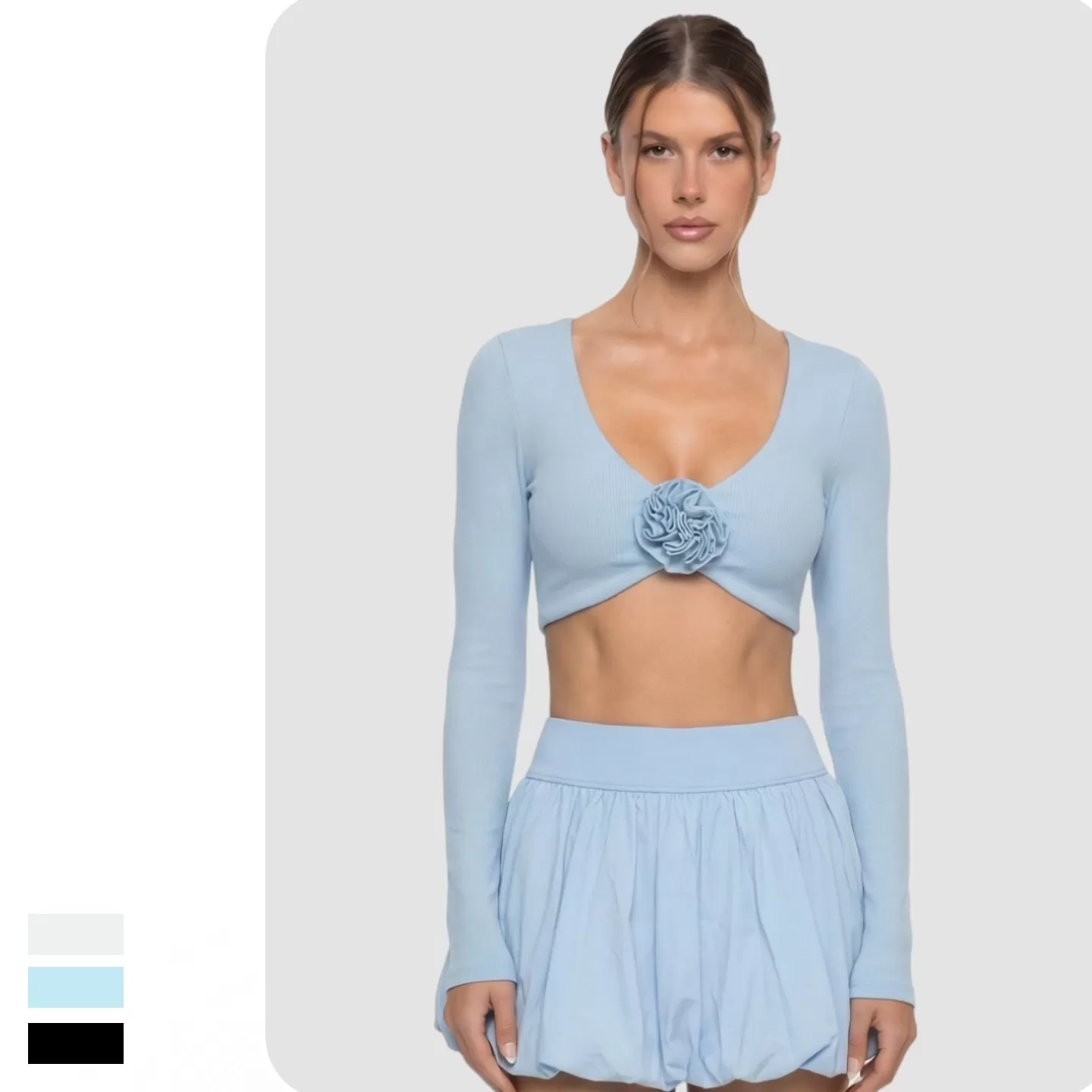 Women's Gym Fitness Leggings Crop Top Set Breathable Stretchy Yoga Workout Set FGB7704