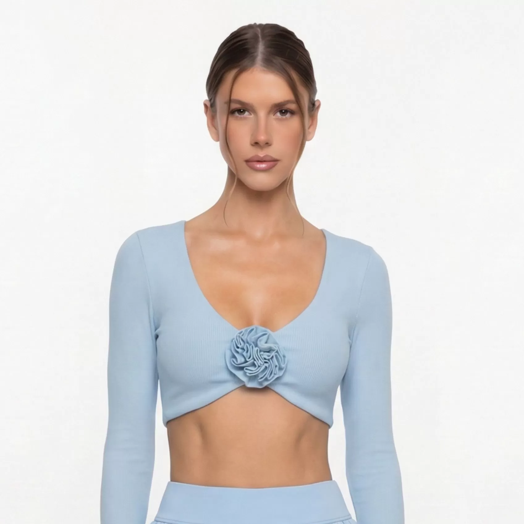 Blue long sleeves tops