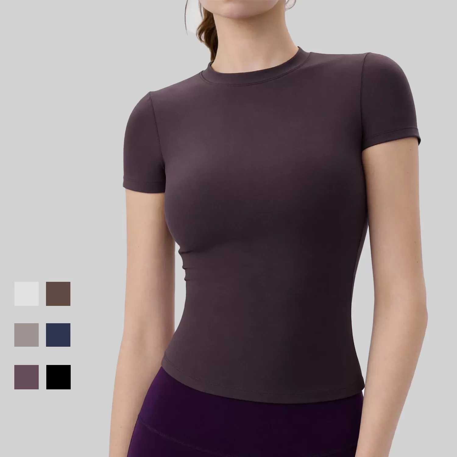 Workout Casual WomenSlim Breathable Yoga Wear Short Sleeve Sports Running Fitness Yoga T-shirt Tops FGBDWY116020-KJ