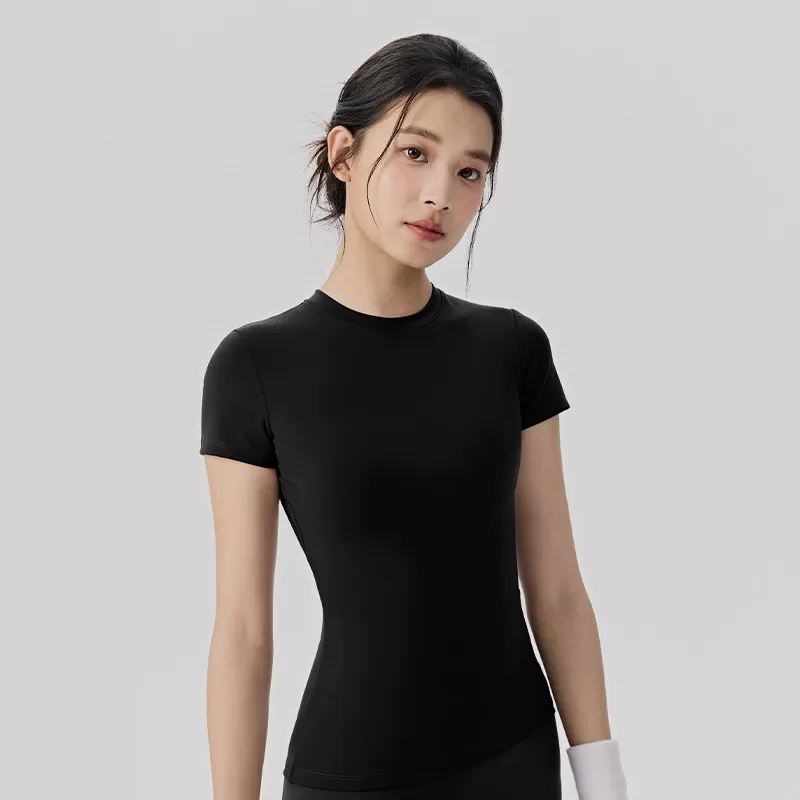 Workout Casual WomenSlim Breathable Yoga Wear Short Sleeve Sports Running Fitness Yoga T-shirt Tops FGBDWY116020-KJ