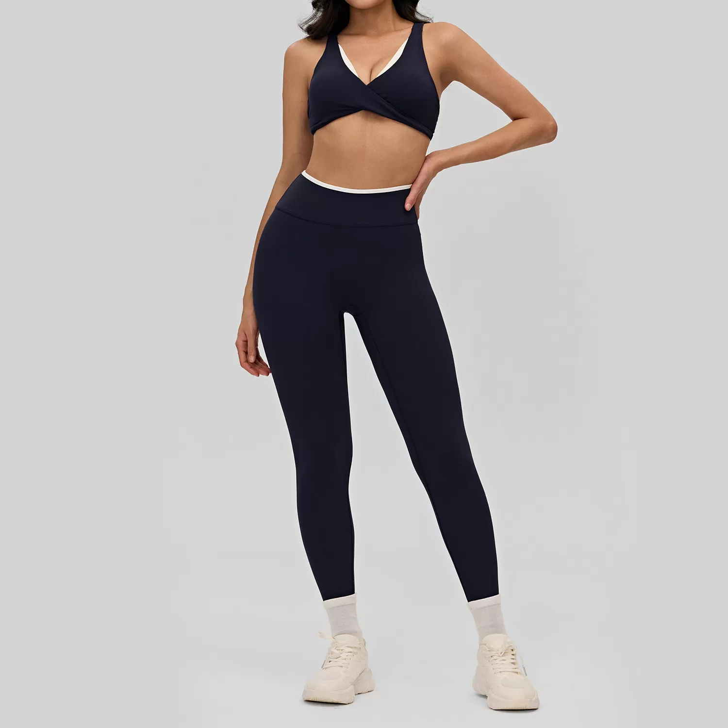 Dark blue bra+leggings