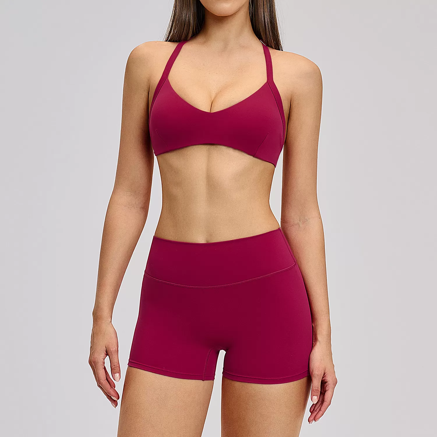 Raspberry bra+shorts