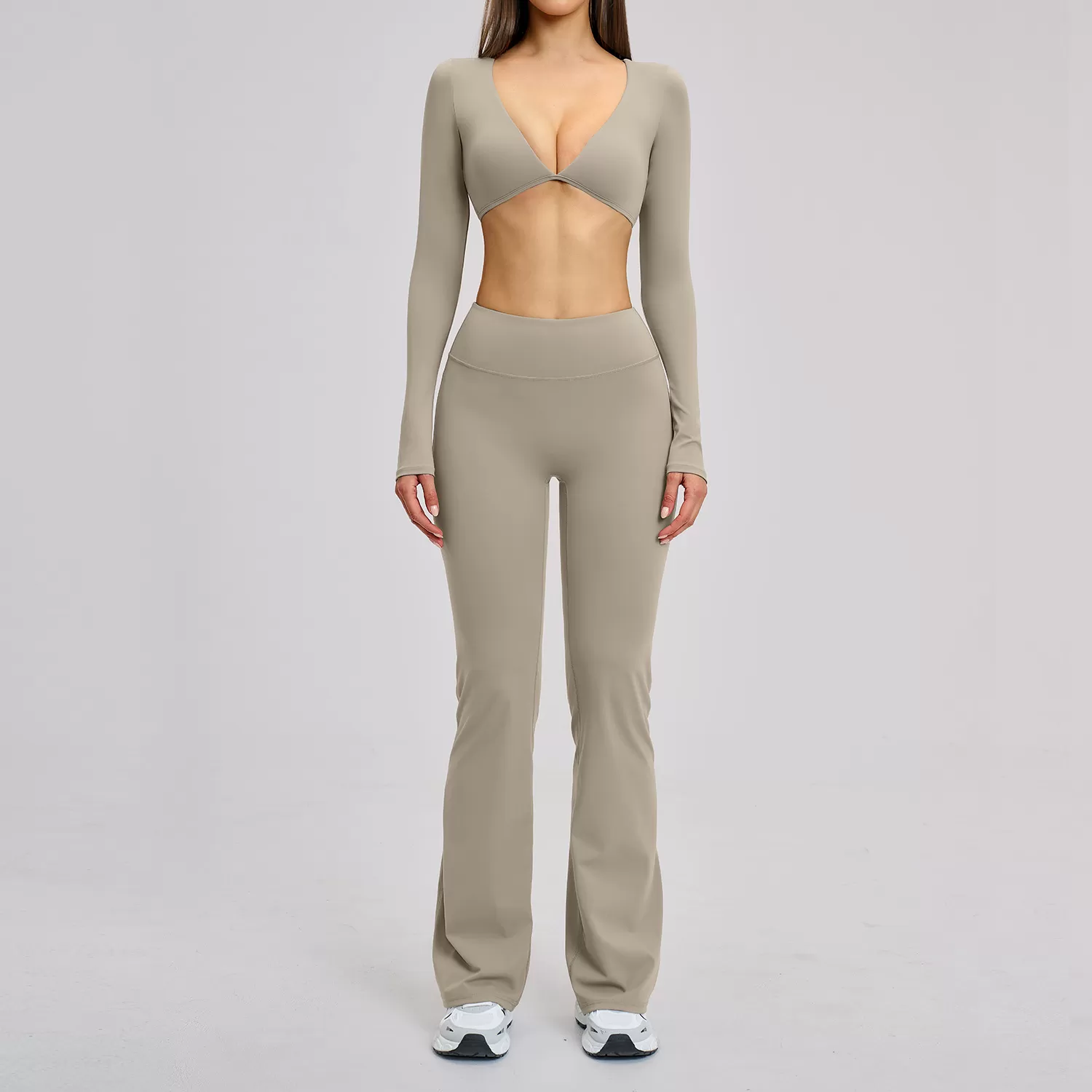  Light grey long sleeves tops+pants