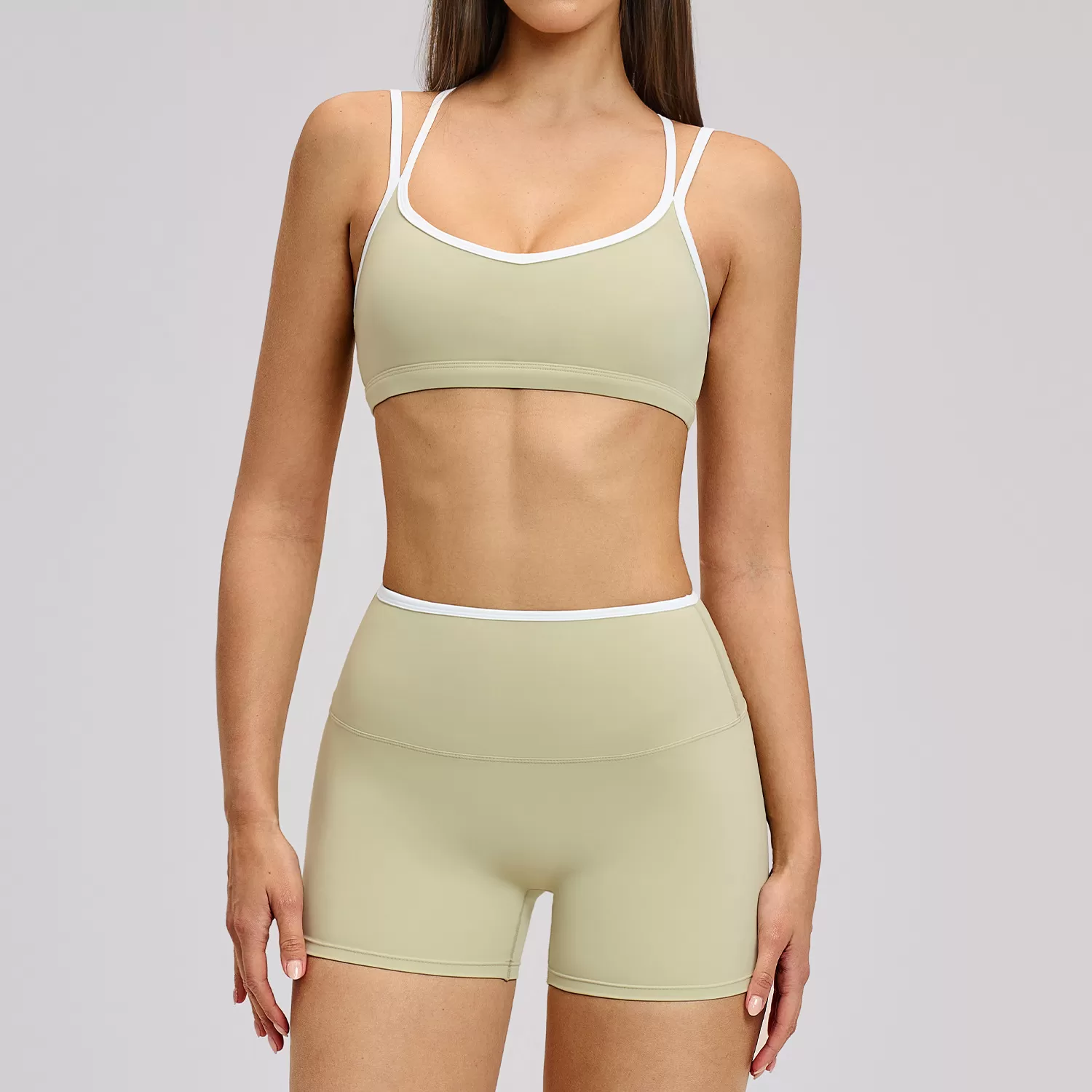 Sage green bra+shorts