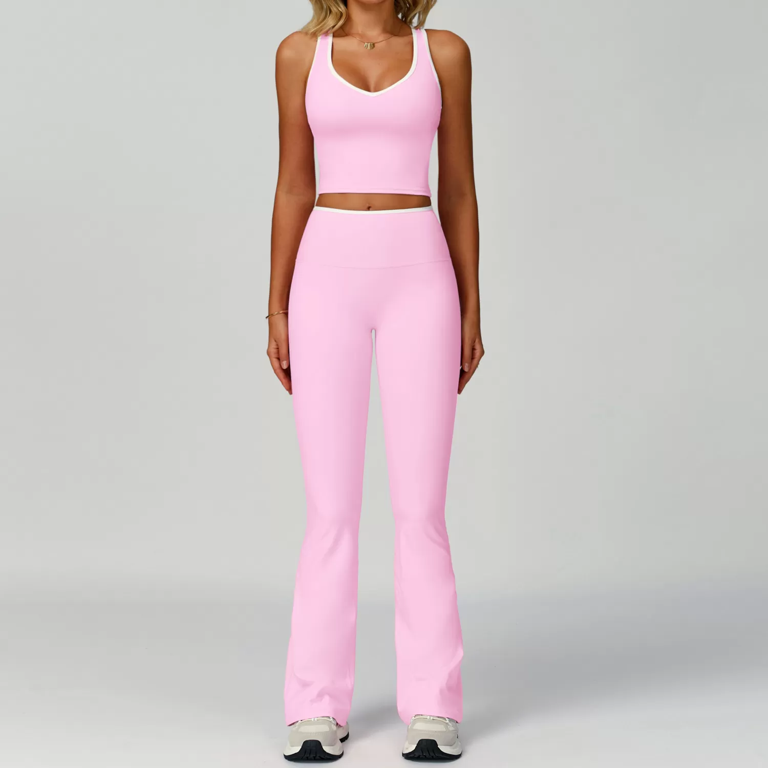 Baby pink singlets+pants