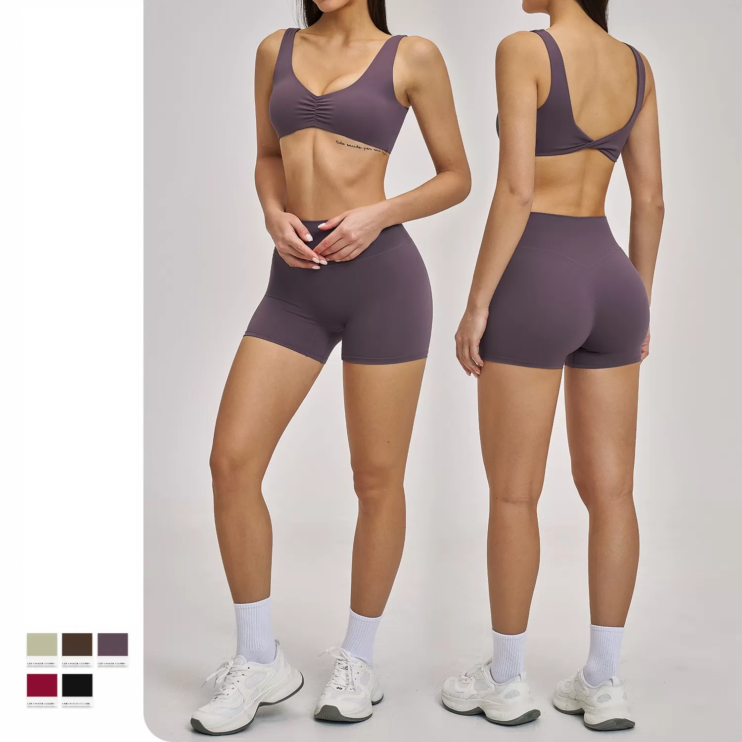 Gym Clothing Active Wear Yoga Sports Bra and Tight Fitting Shorts Set Top Casual Fitness Suit Yoga Sets FGBTZ4520