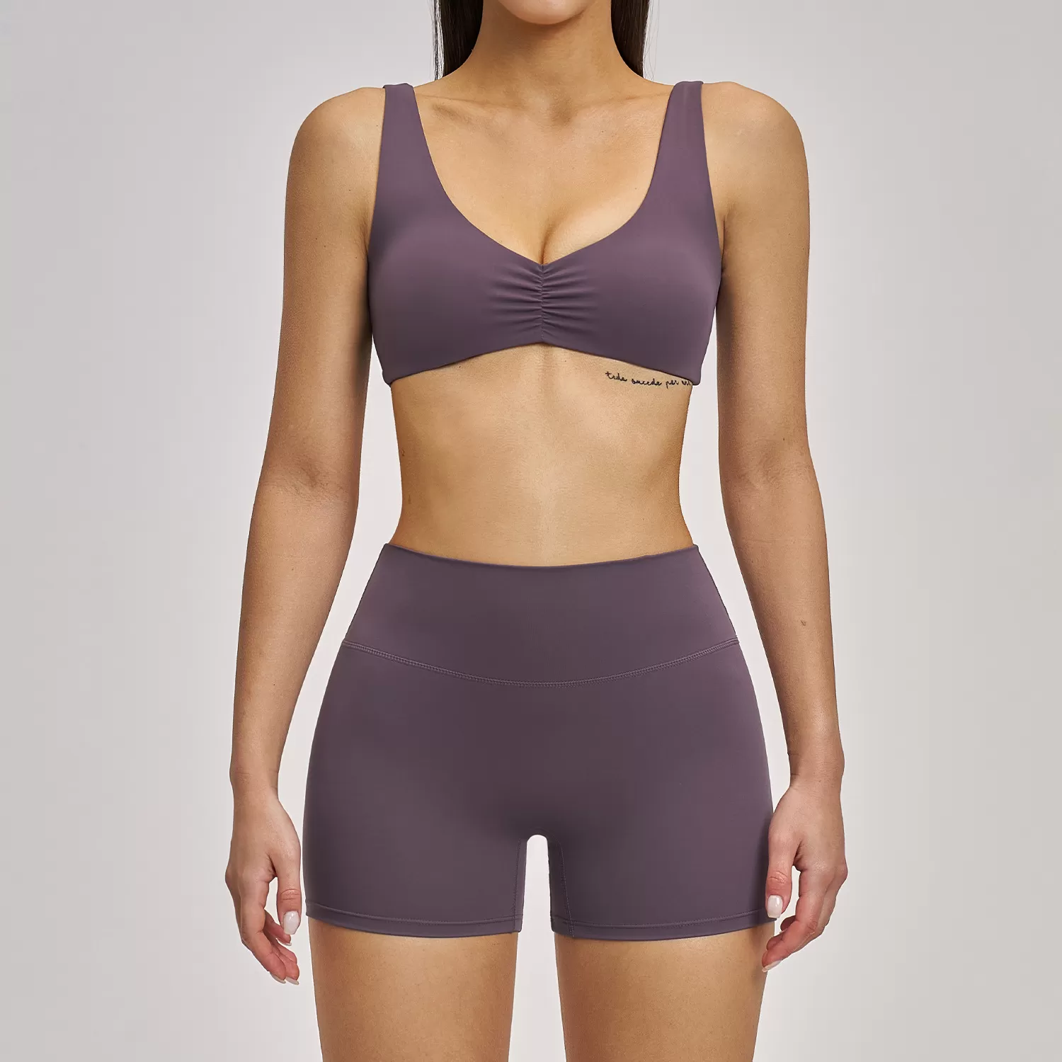 Eggplant bra+shorts