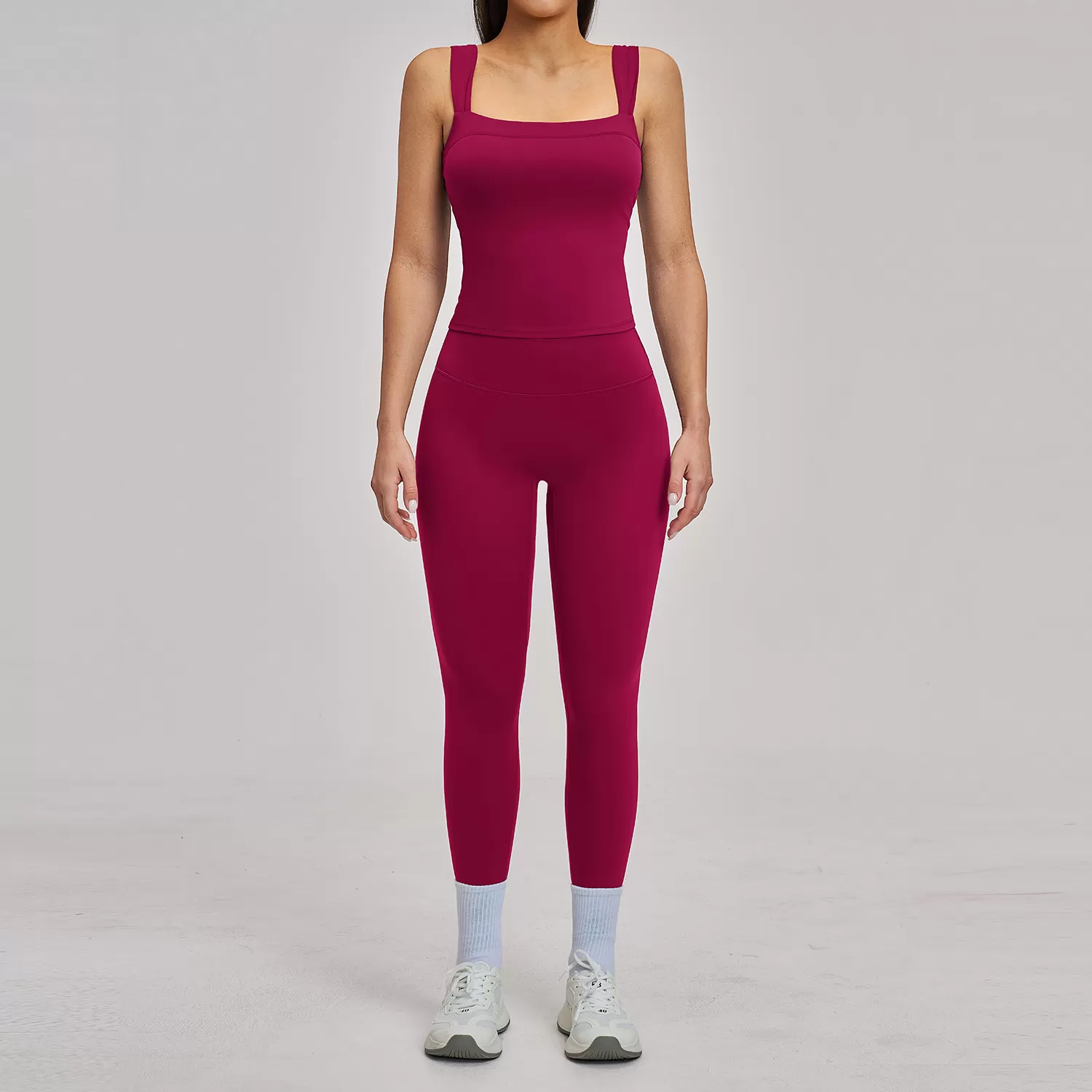 Raspberry singlets+leggings