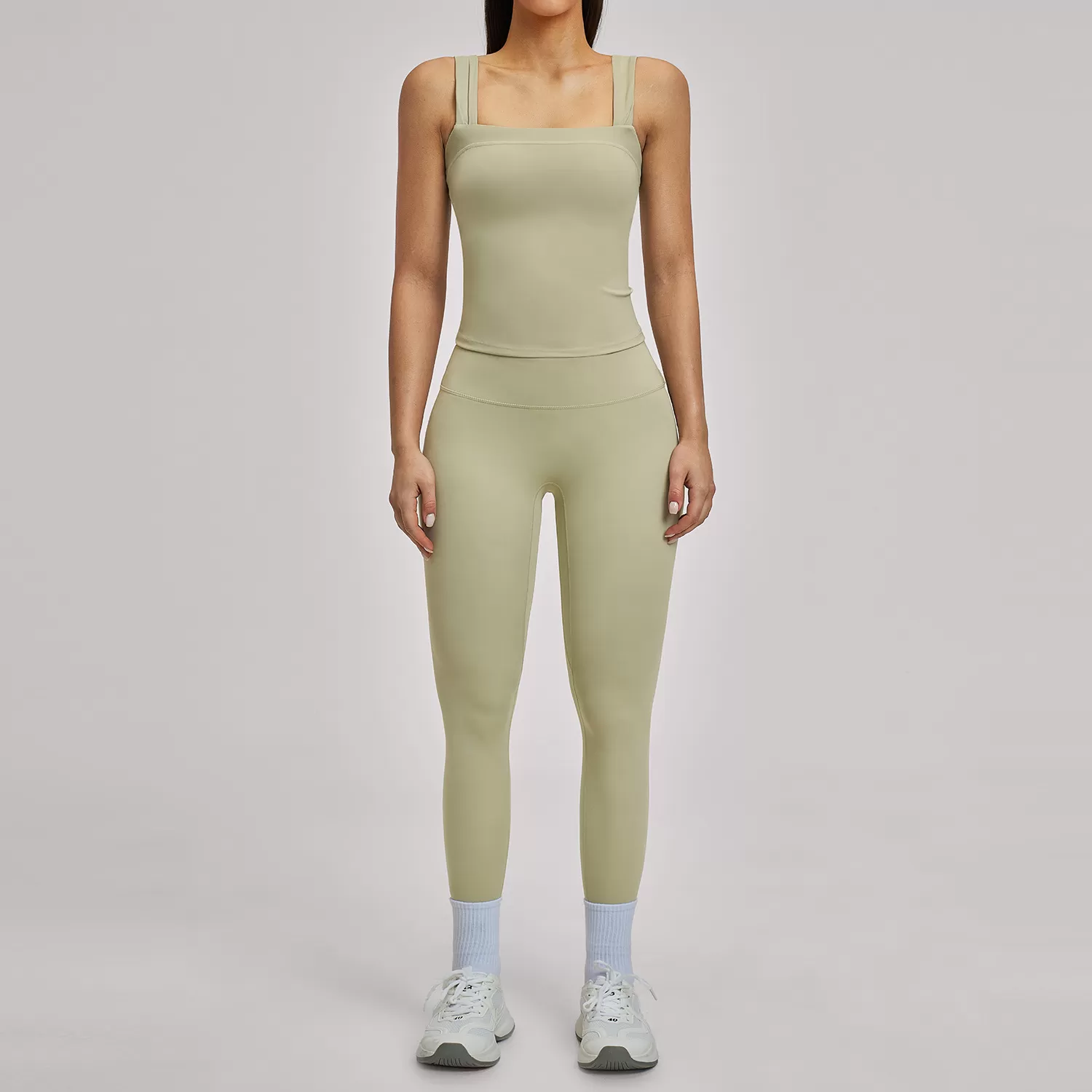 Moss green singlets+leggings
