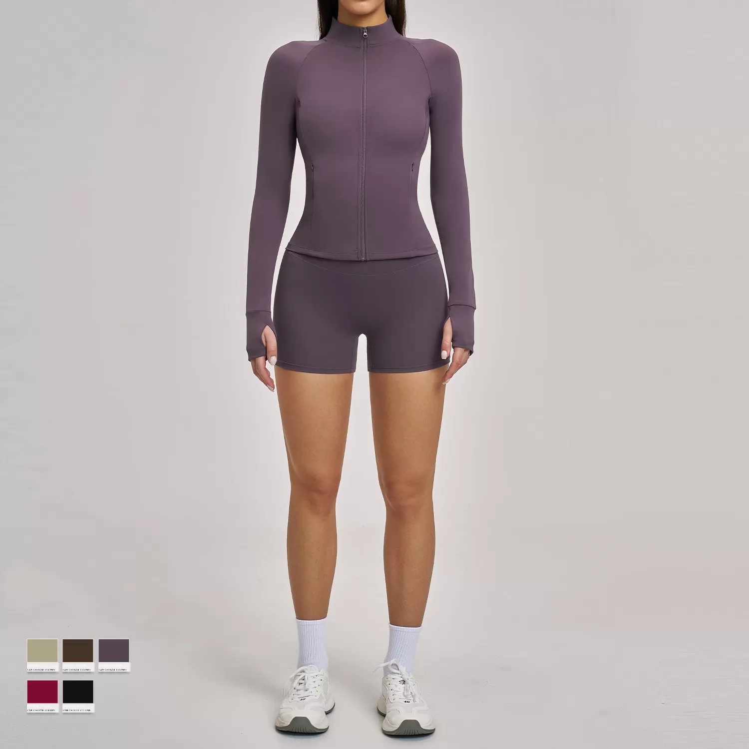 Sport High Waist Shorts Gym Fitness Jacket 2 Piece Workout Wear Women Sportswear Training Running Yoga Set FGBTZ4510