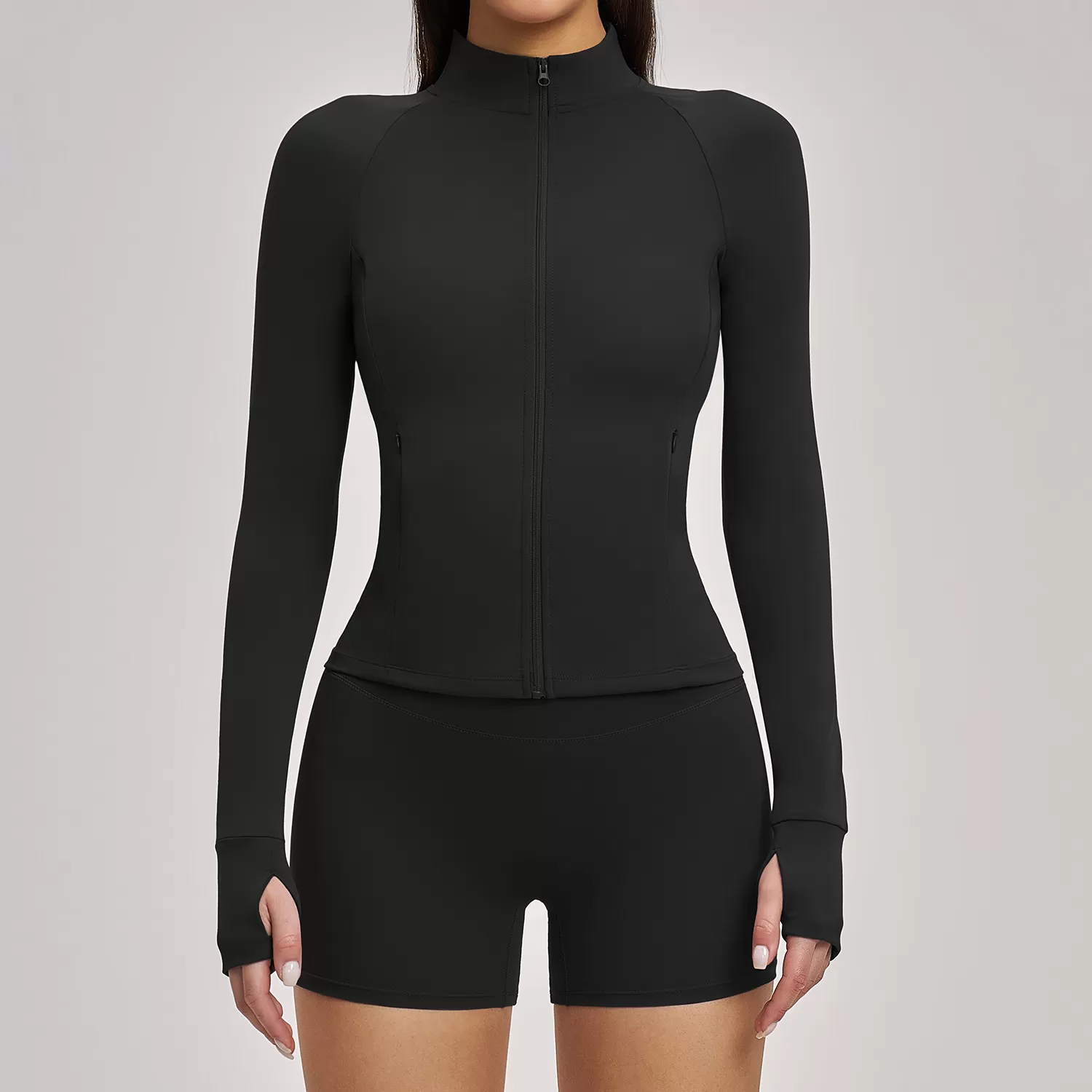 Sport High Waist Shorts Gym Fitness Jacket 2 Piece Workout Wear Women Sportswear Training Running Yoga Set FGBTZ4510