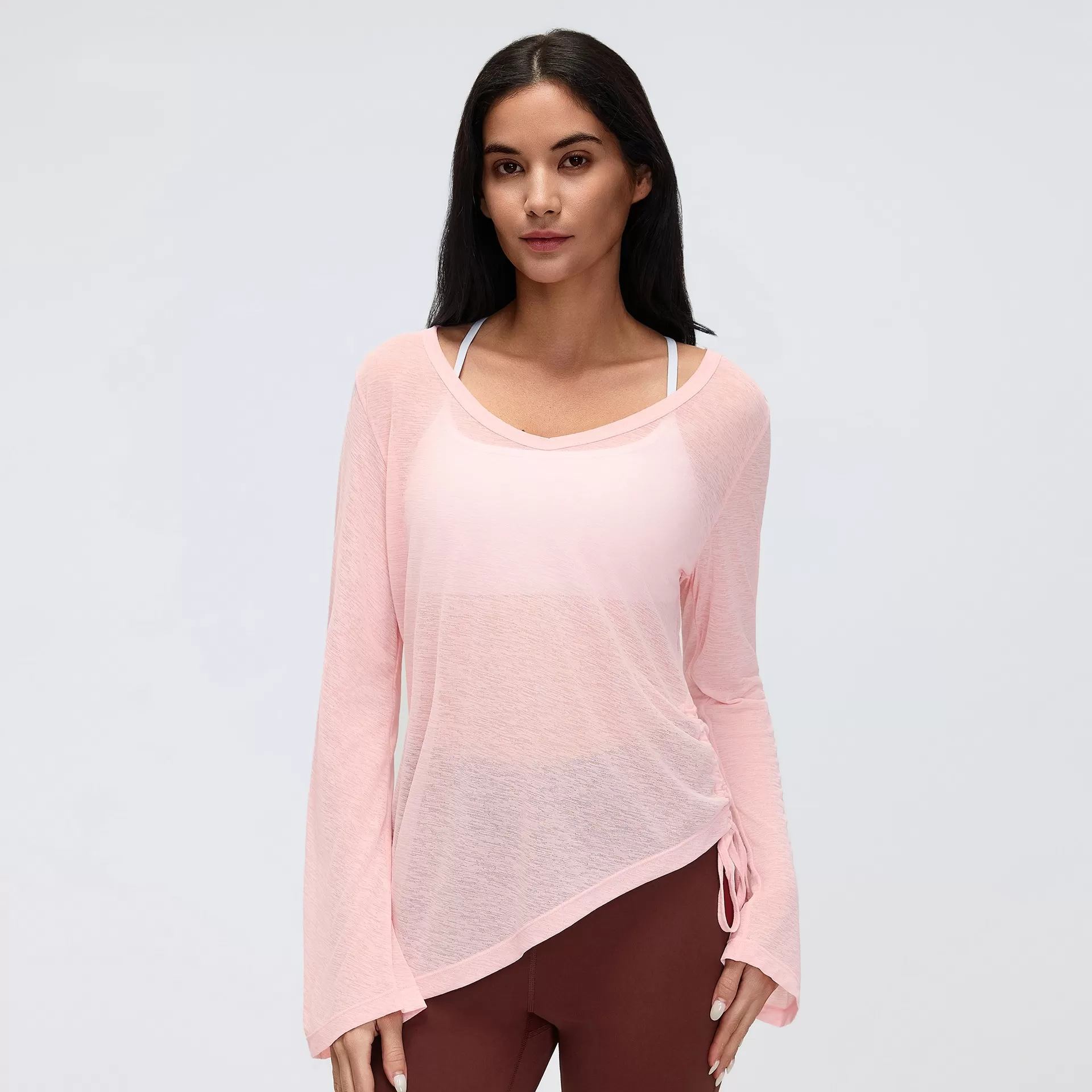 Pink long sleeves tops 