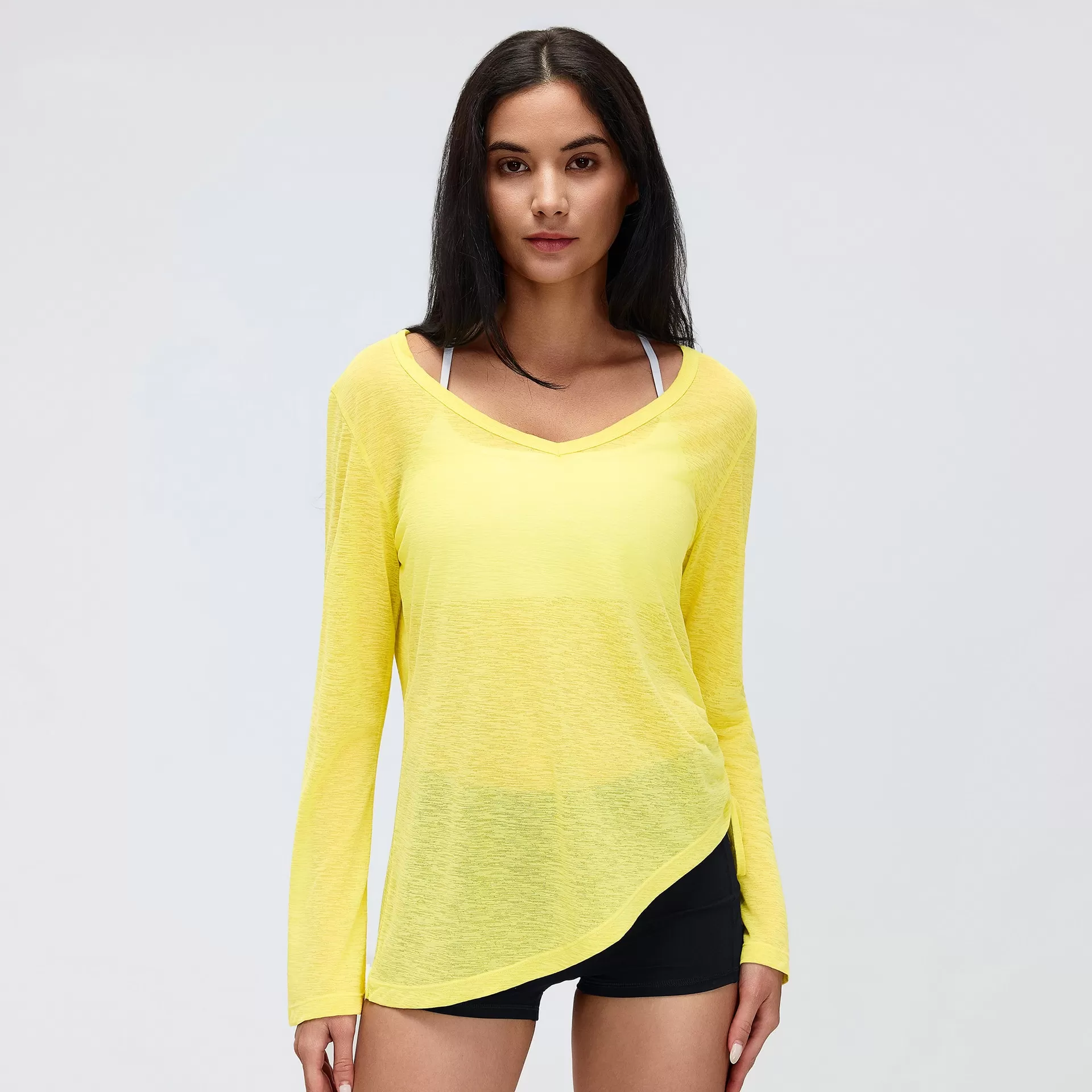 Yellow long sleeves tops 