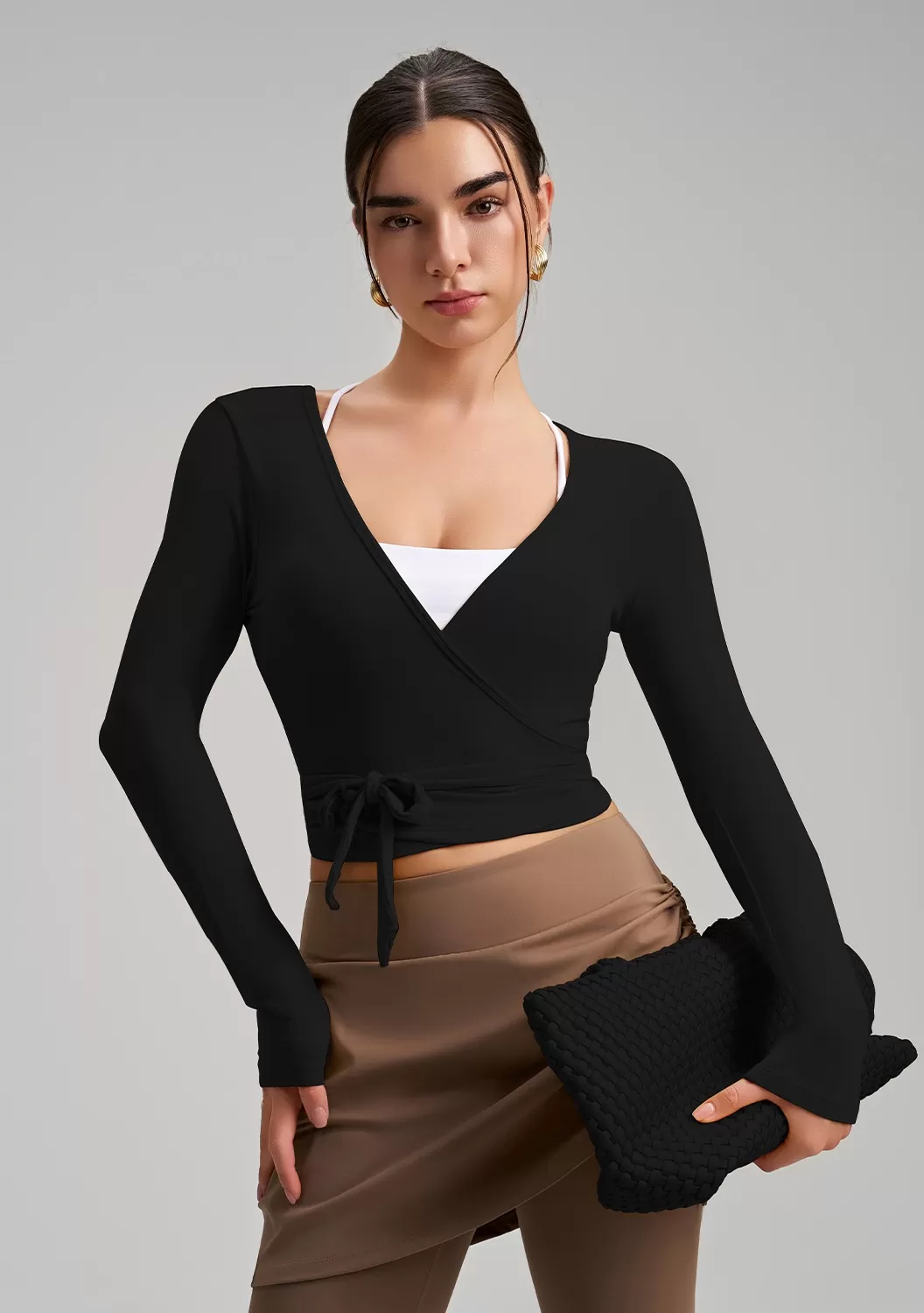 Black long sleeves tops