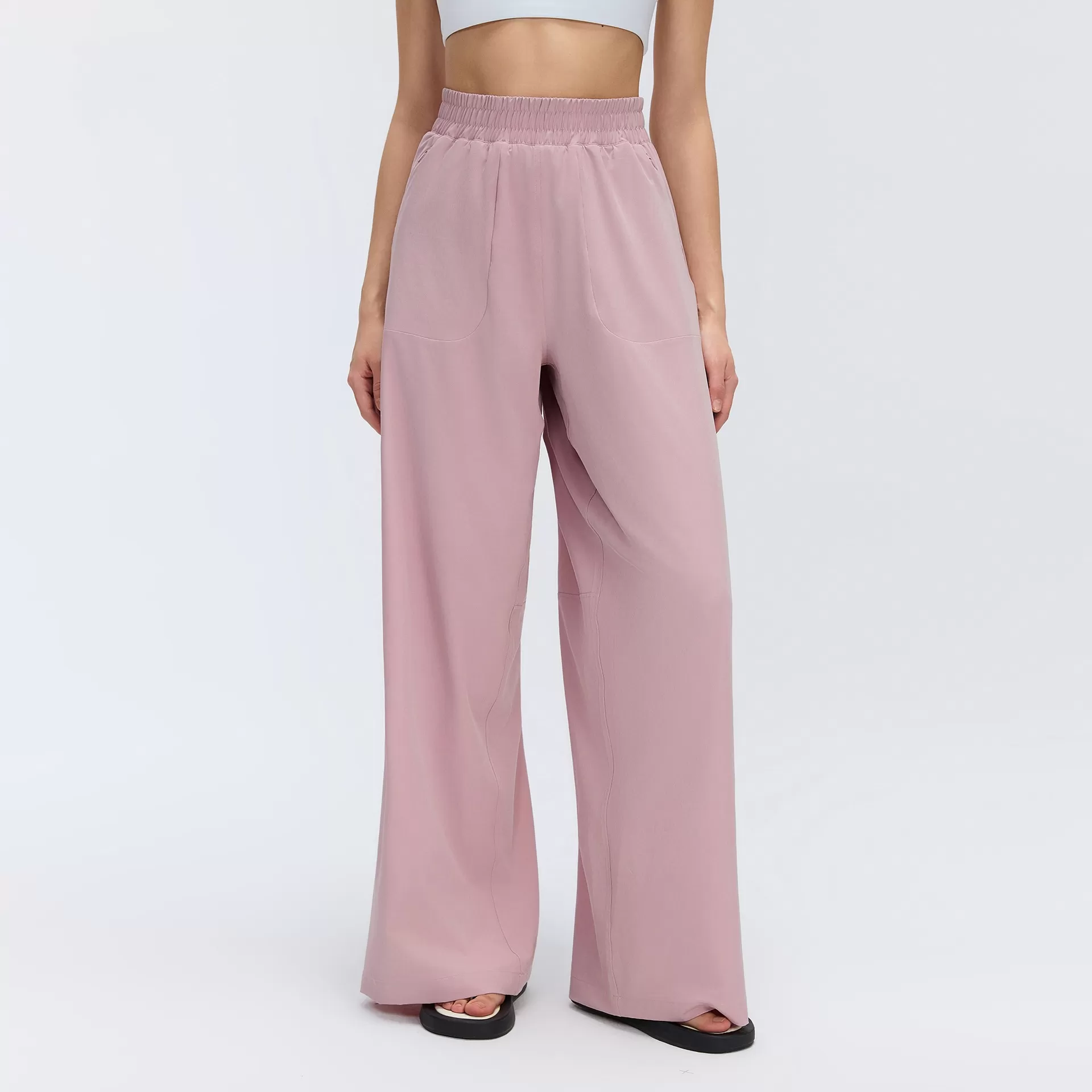 Women's Pants Straight Leg Hidden Drawstring With Pocket Pants for Ladies Yoga Sport Gym FGBD26014